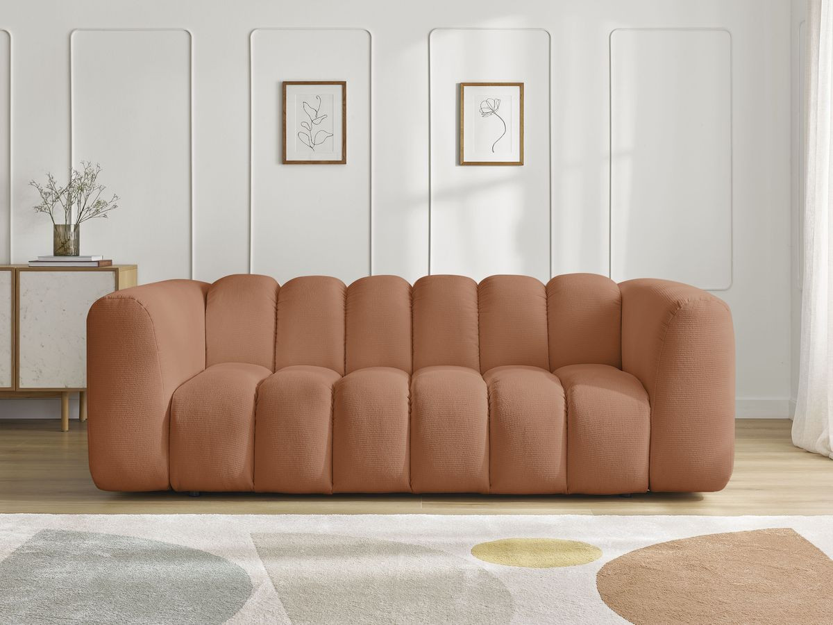 Bobochic Talia Sofa 3-Sitzer Melange-Stoff Orange