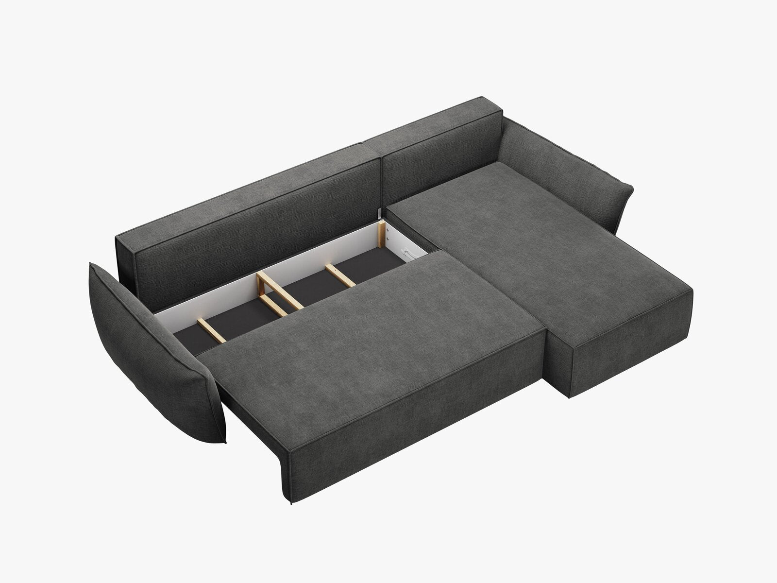 Micadoni Kaelle Ecksofa 4-Sitzer mit Schlaffunktion Rechts Chenille Over The Horizon Dunkelgrau
