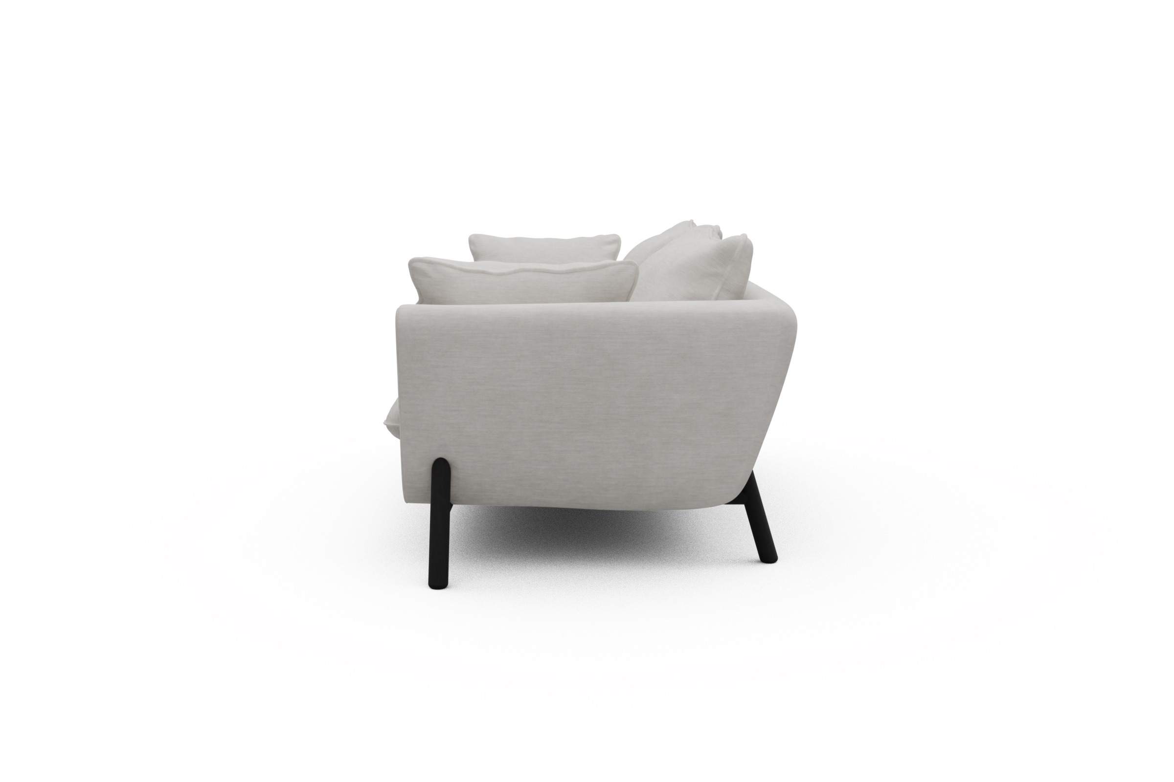 Sofa Emil PREMIUM 2-Sitzer Beinfarbe Eiche Schwarz Vivus-Dusty-Off-White