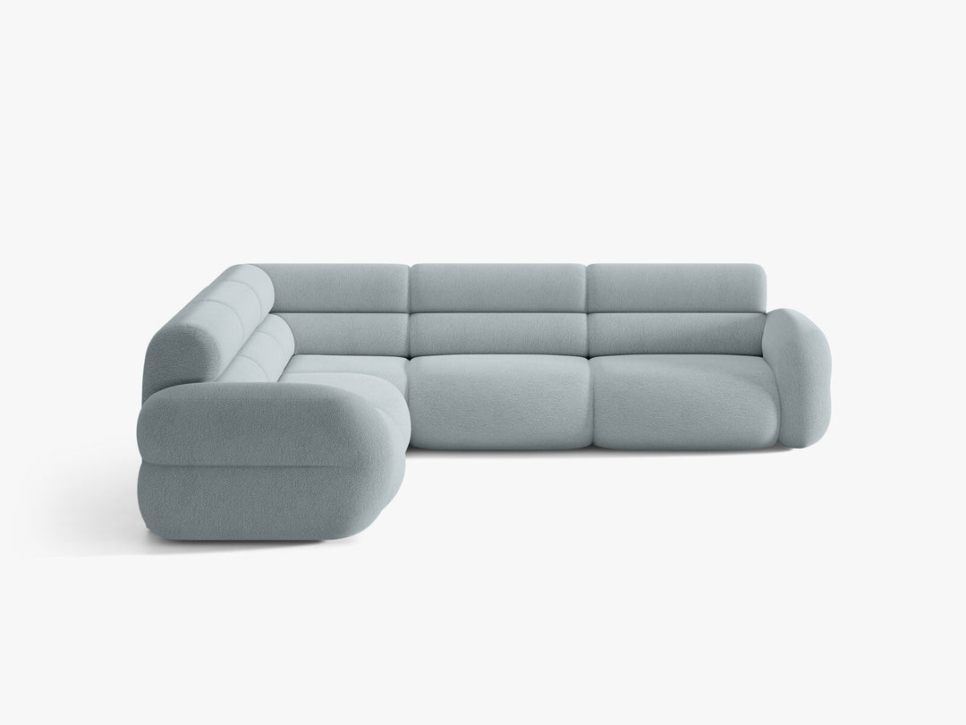Micadoni Neo Modulares symmetrisches Ecksofa Boucle Baloo Hellblau