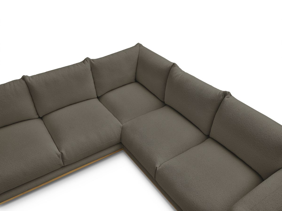 Bobochic Ernest Ecksofa mit Pouf Bouclé-Stoff Braun