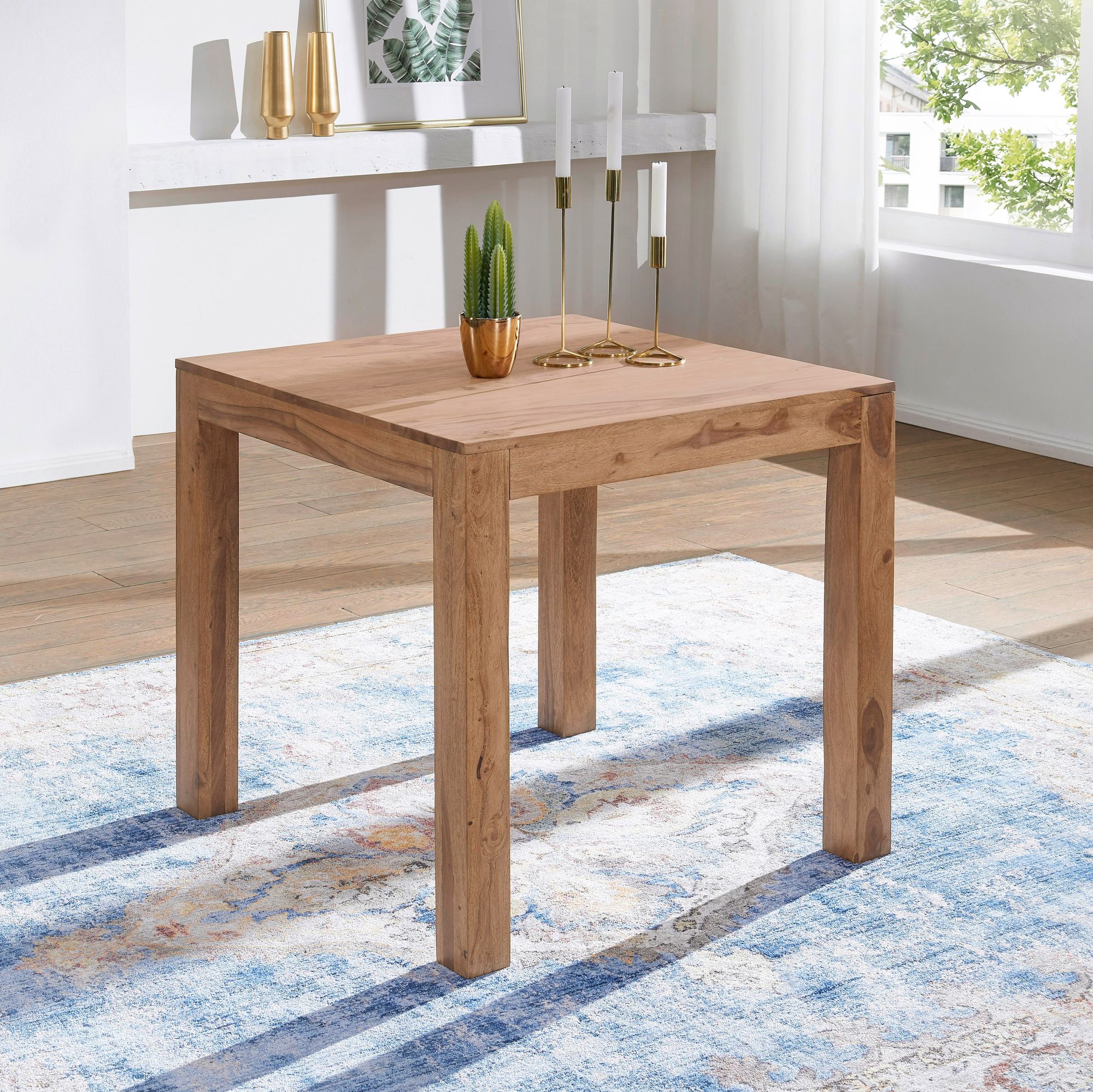 Esstisch Aalvik Akazie Massivholz 80 × 80 × 76 cm