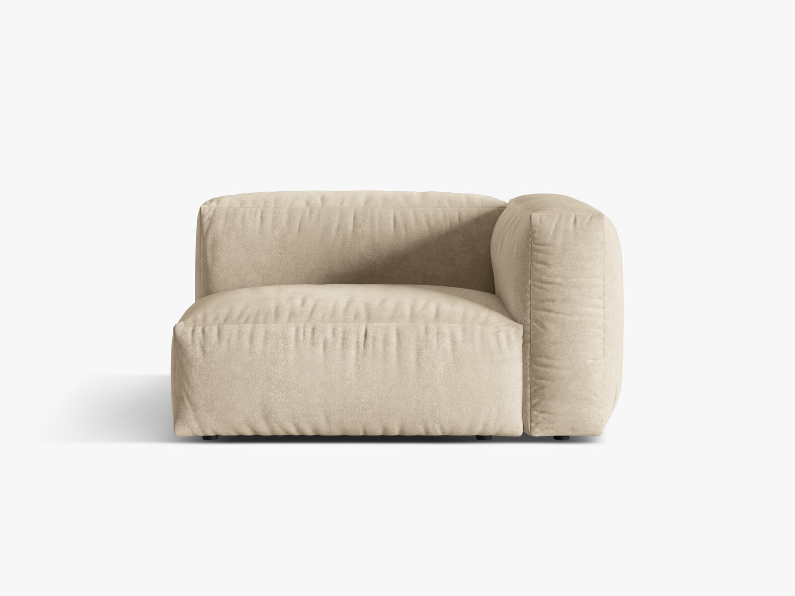 Micadoni Eckmodul Martina 1-Sitzer Rechts Samt Vogue Helles Beige
