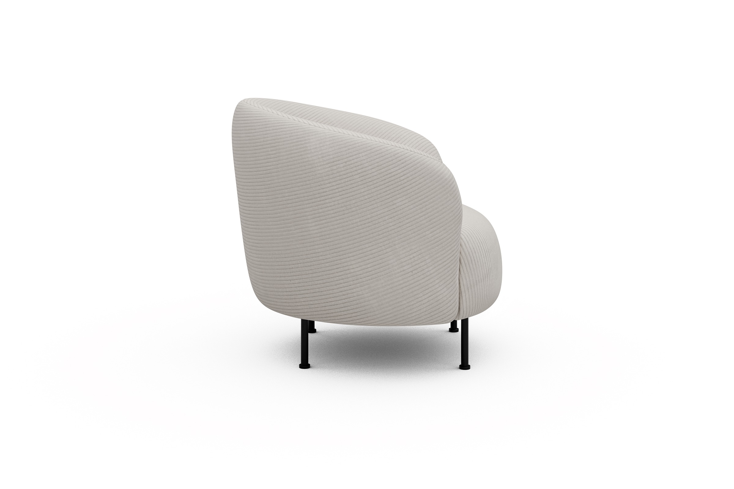 Sessel Ronda Metallbeine Schwarz Corduroy-Ivory