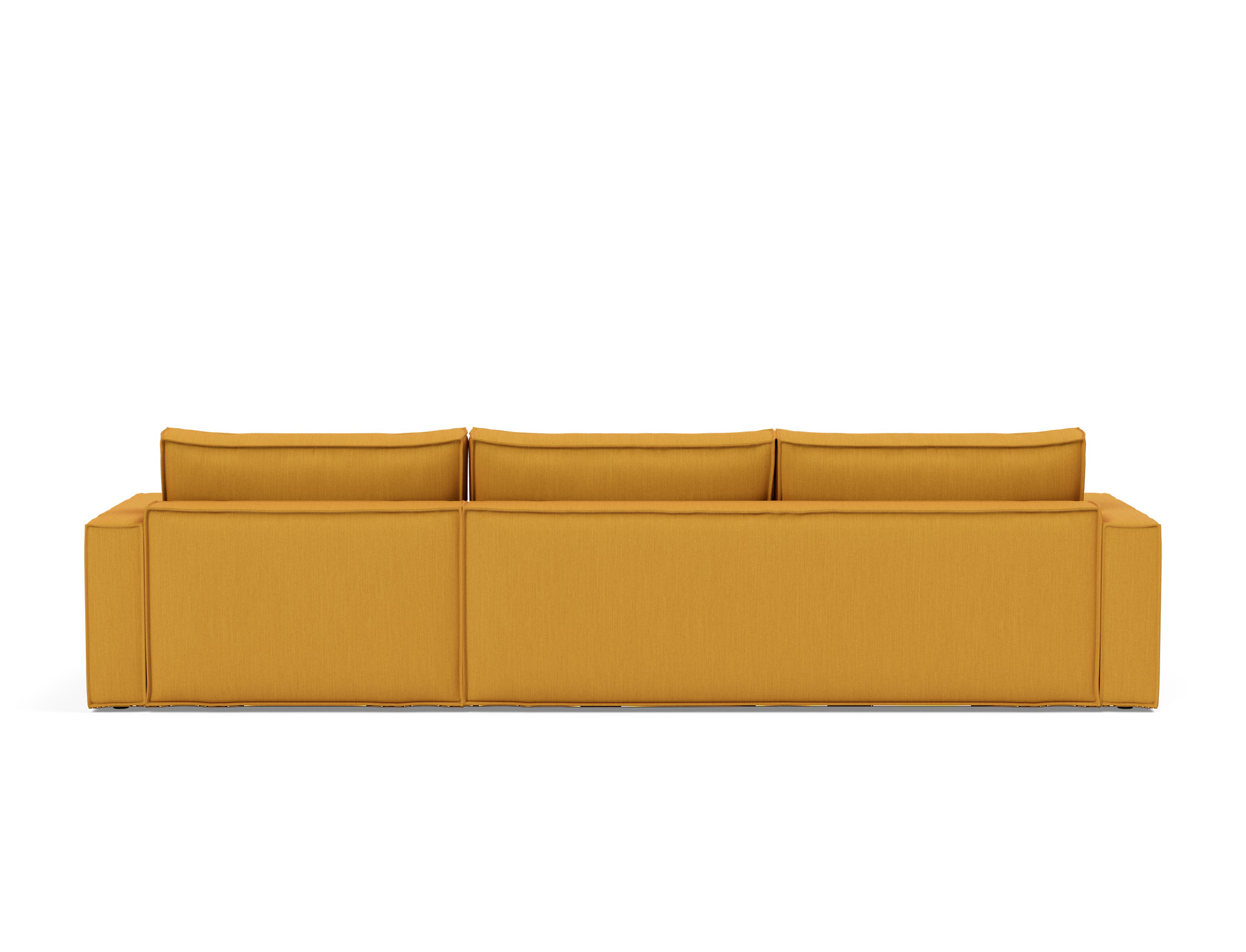 Schlafsofa Newilla mit Chaiselongue Flachgewebe Elegance 507-Burned-Curry