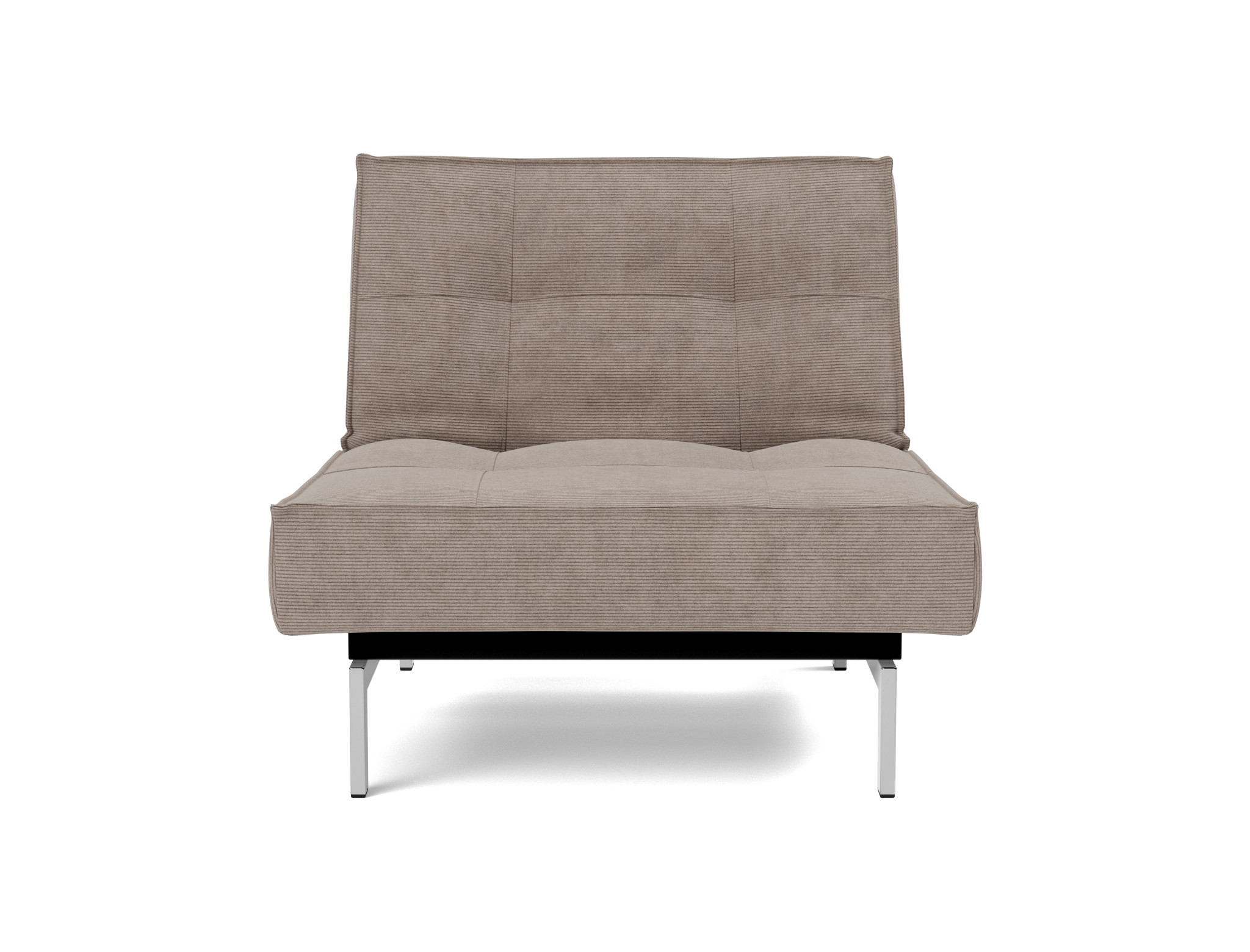 Sessel Splitback Kord Cordufine 318-Beige Beine Chrom