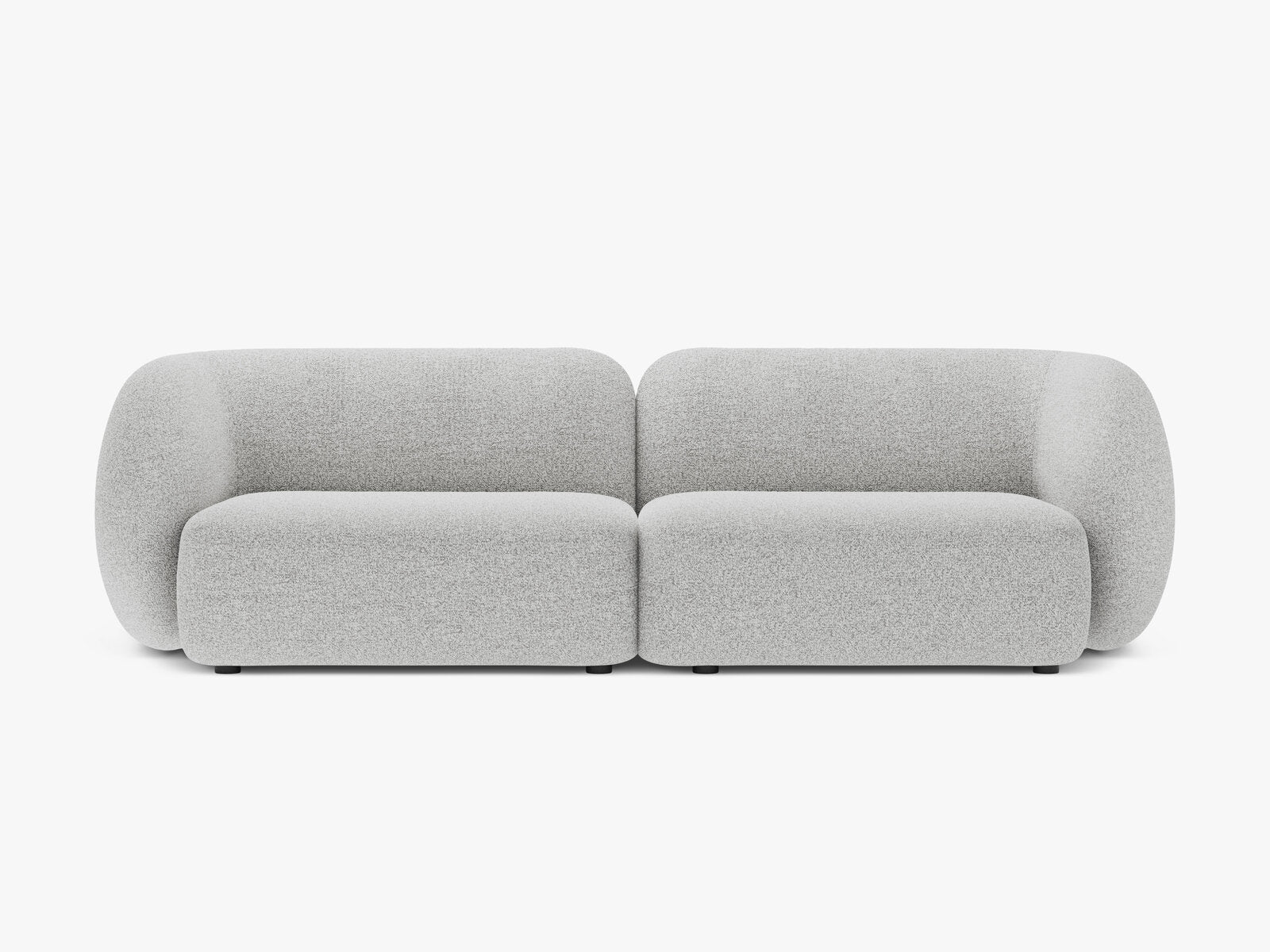 Micadoni Sofa Kate 4-Sitzer Strukturierter Stoff Hellgrau Melange