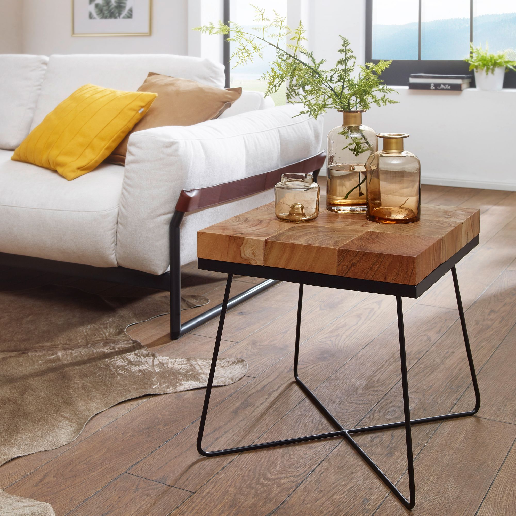 Beistelltisch Akranes Akazie Massivholz 45 × 45 × 51 cm