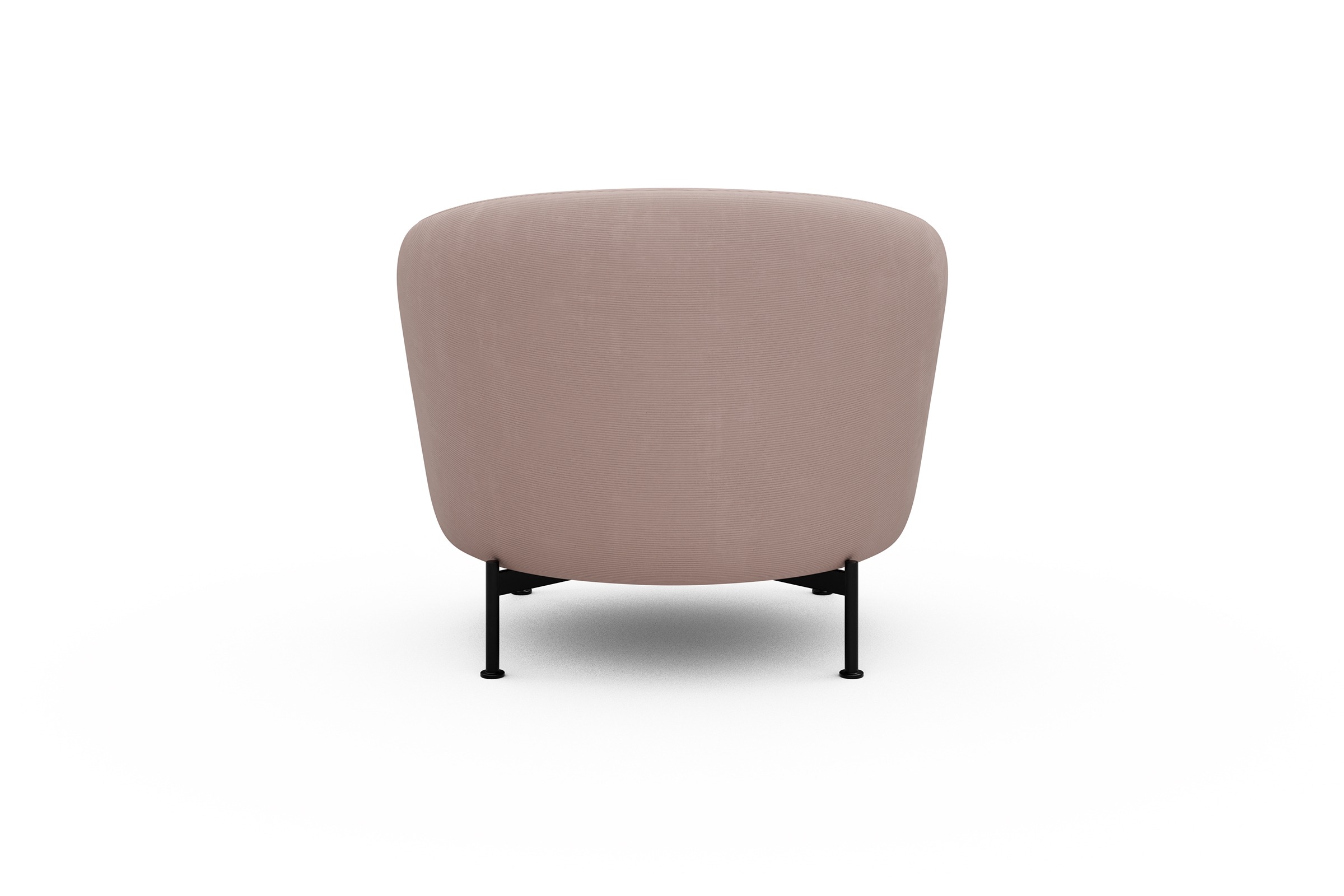 Sessel Ronda X-Metallgestell Schwarz Cordufine-Blush