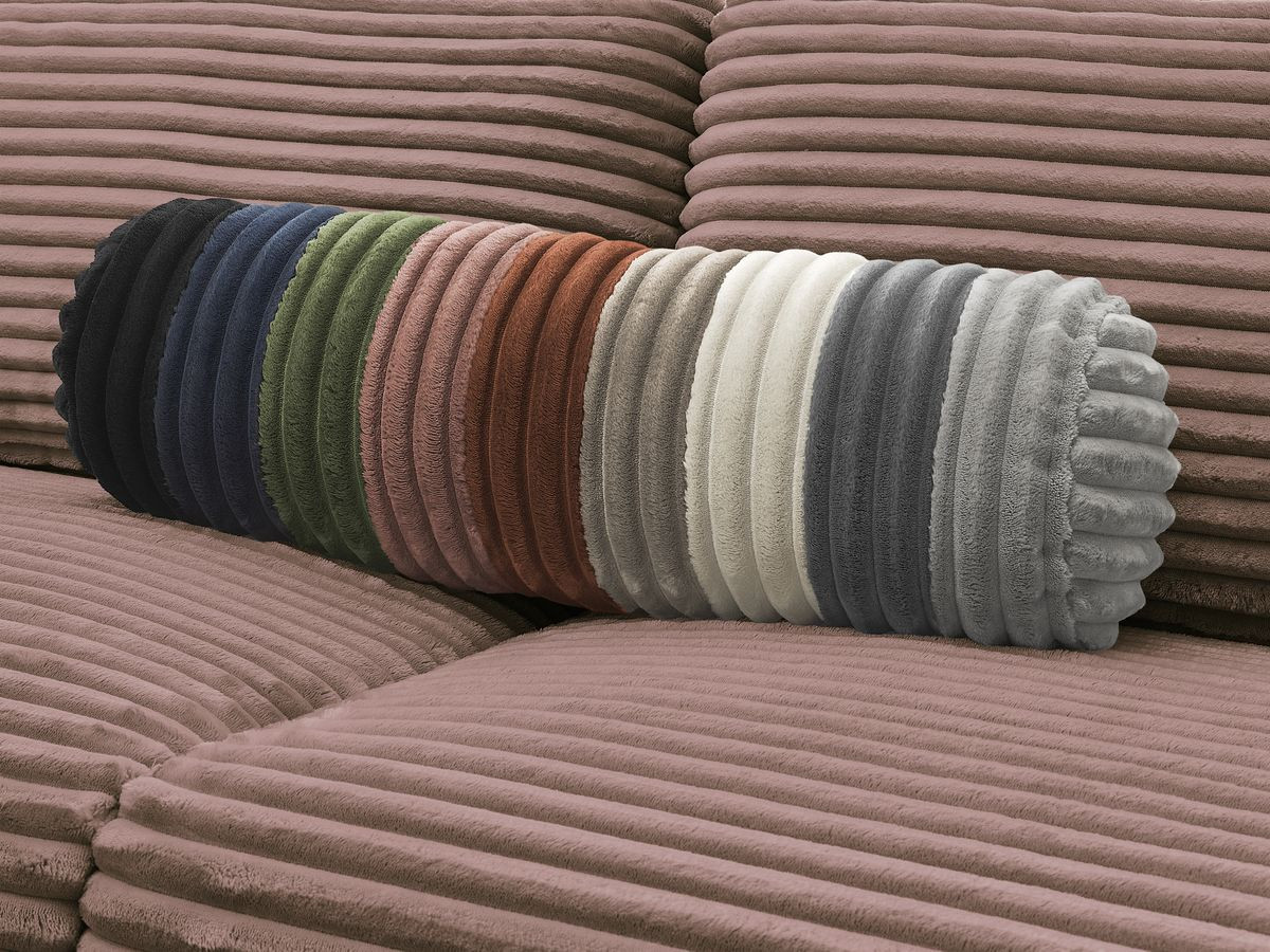 Bobochic Hugo Schlafsofa 3-Sitzer Cordsamt Rosa, Liegefläche 140 × 190 cm