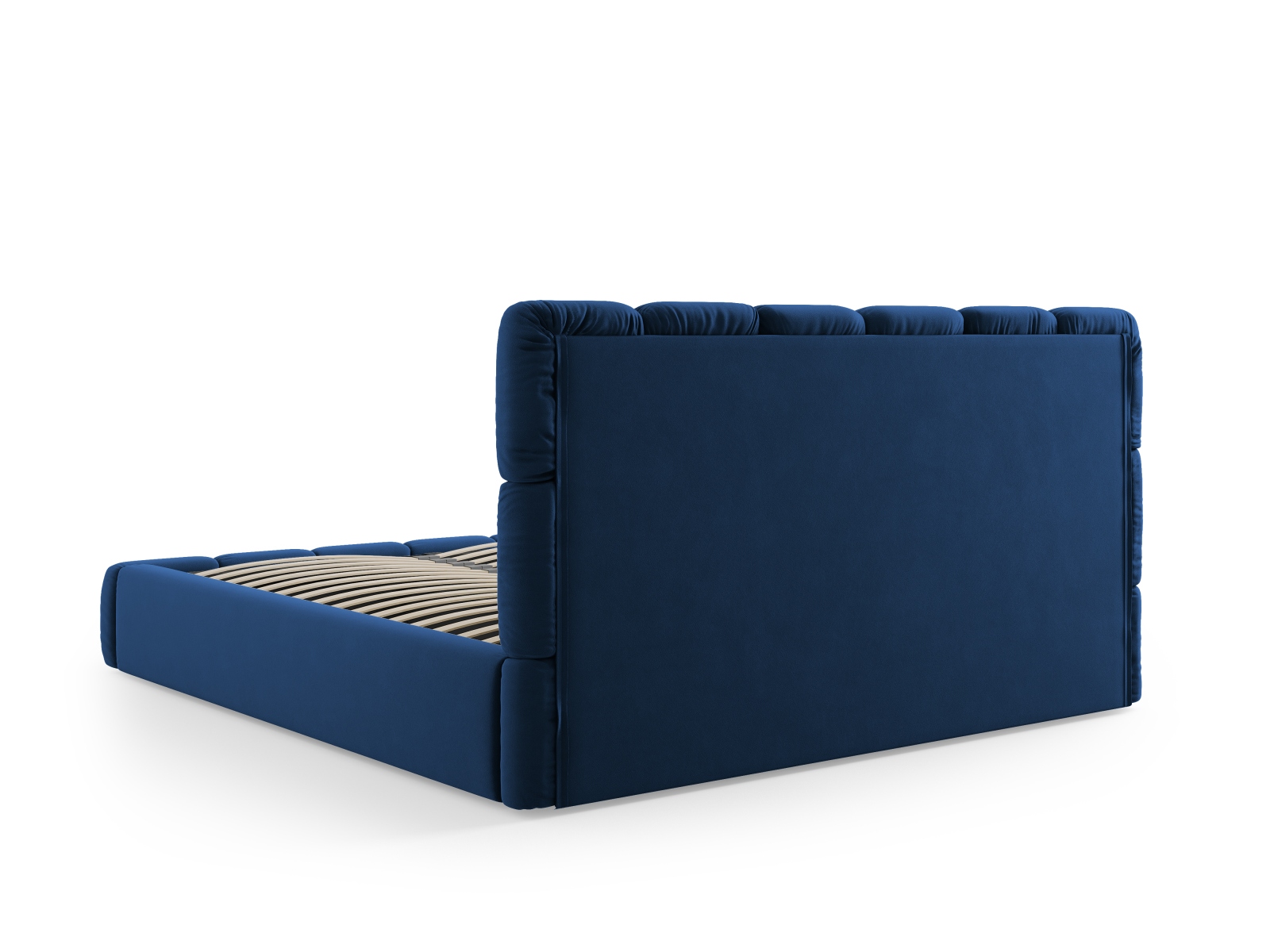 Micadoni Stauraumbett mit Kopfteil Bellis Samt Bluvel Königsblau 140x200