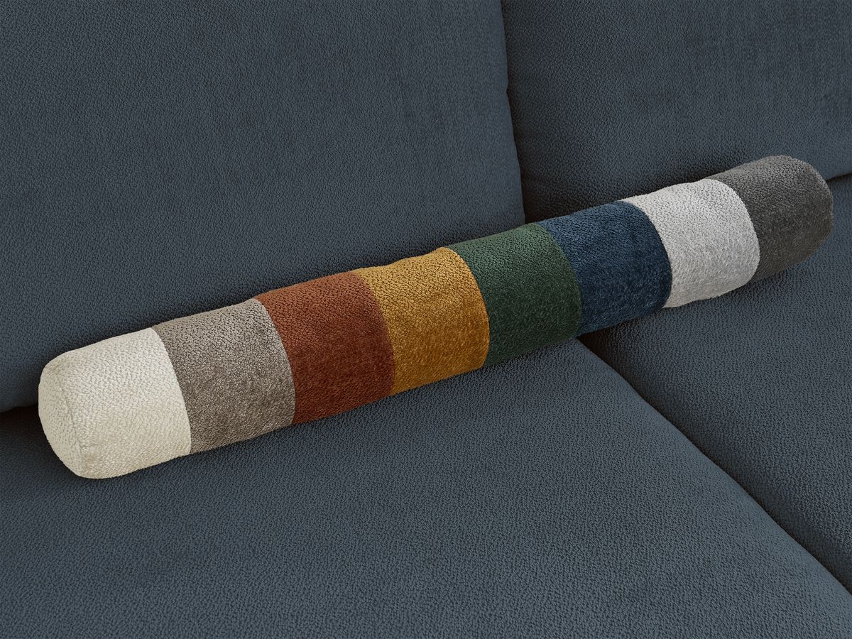 Bobochic Lucien Schlafsofa 3-Sitzer mit Bettkasten Stoff Dunkelblau
