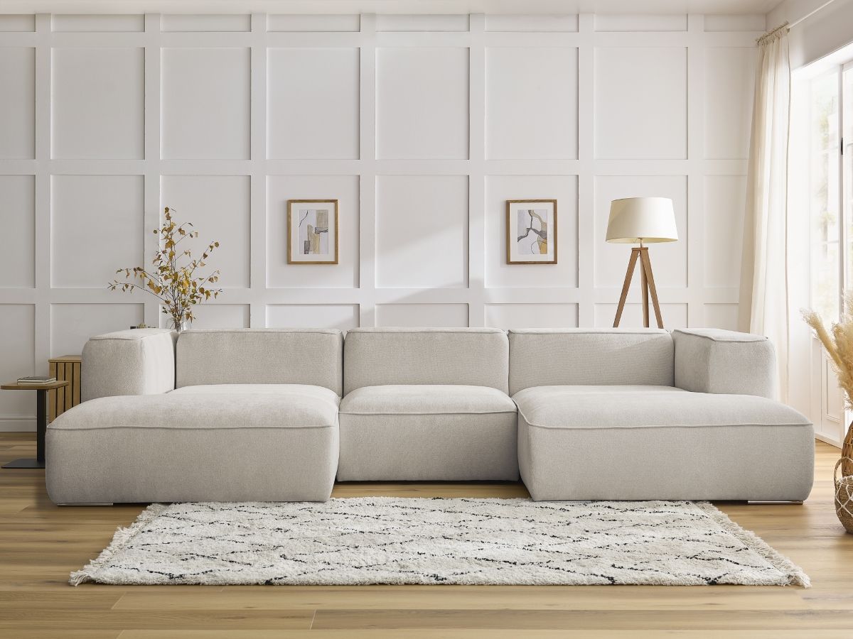 Bobochic Zephyr Wohnlandschaft Strukturstoff Beige