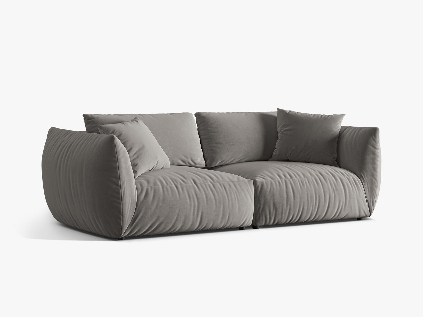 Micadoni Sofa Chris 4-Sitzer Samt Grau