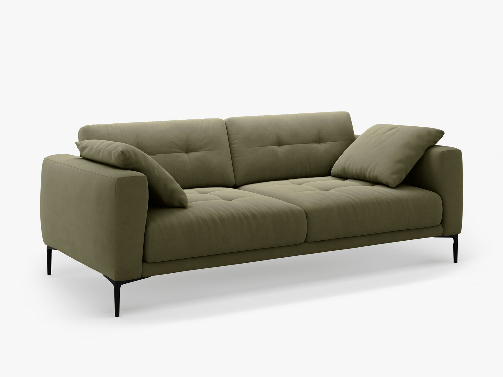 Micadoni Sofa Bemy 4-Sitzer Samt Grün
