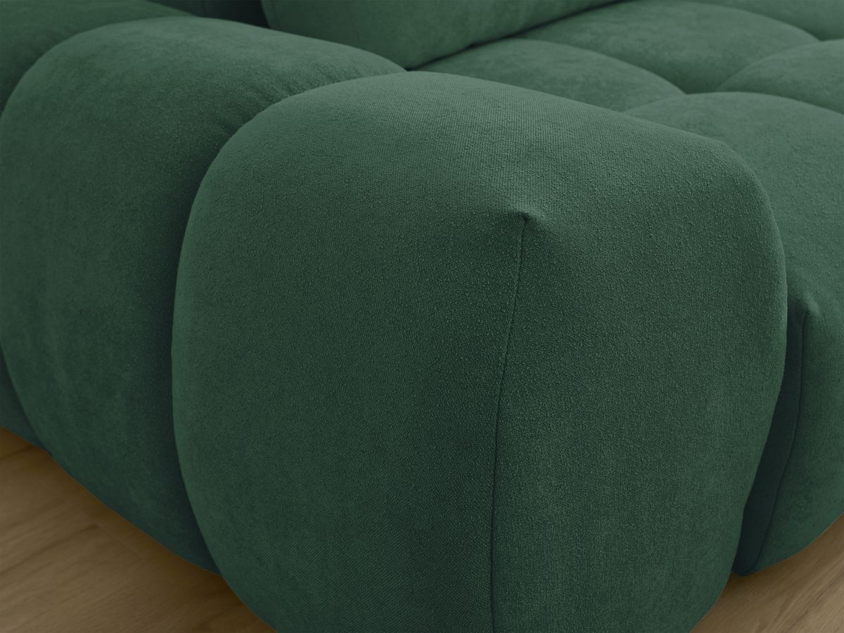 Bobochic Everest Sofa 3-Sitzer mit Pouf, 2 Kissen Strukturstoff Grün