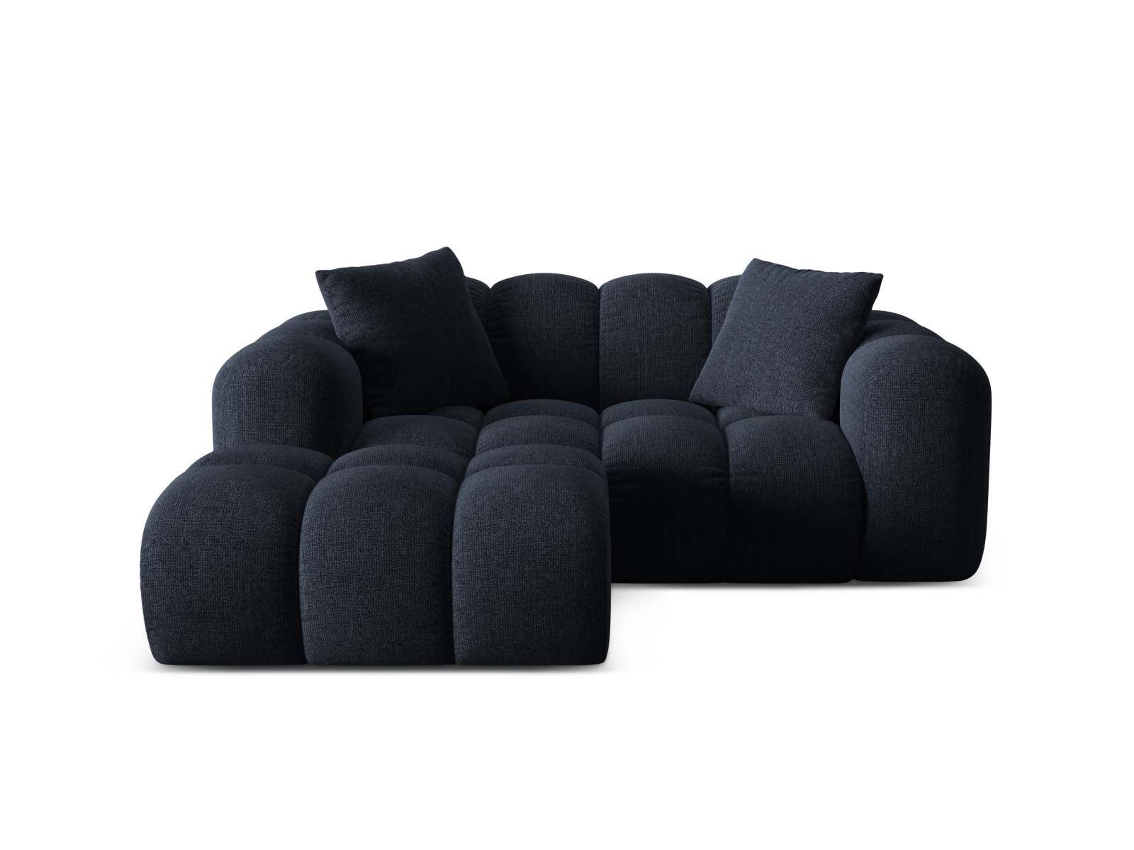Cosmopolitan Design Ecksofa Treno 2-Sitzer Chenille Eden Marineblau Links