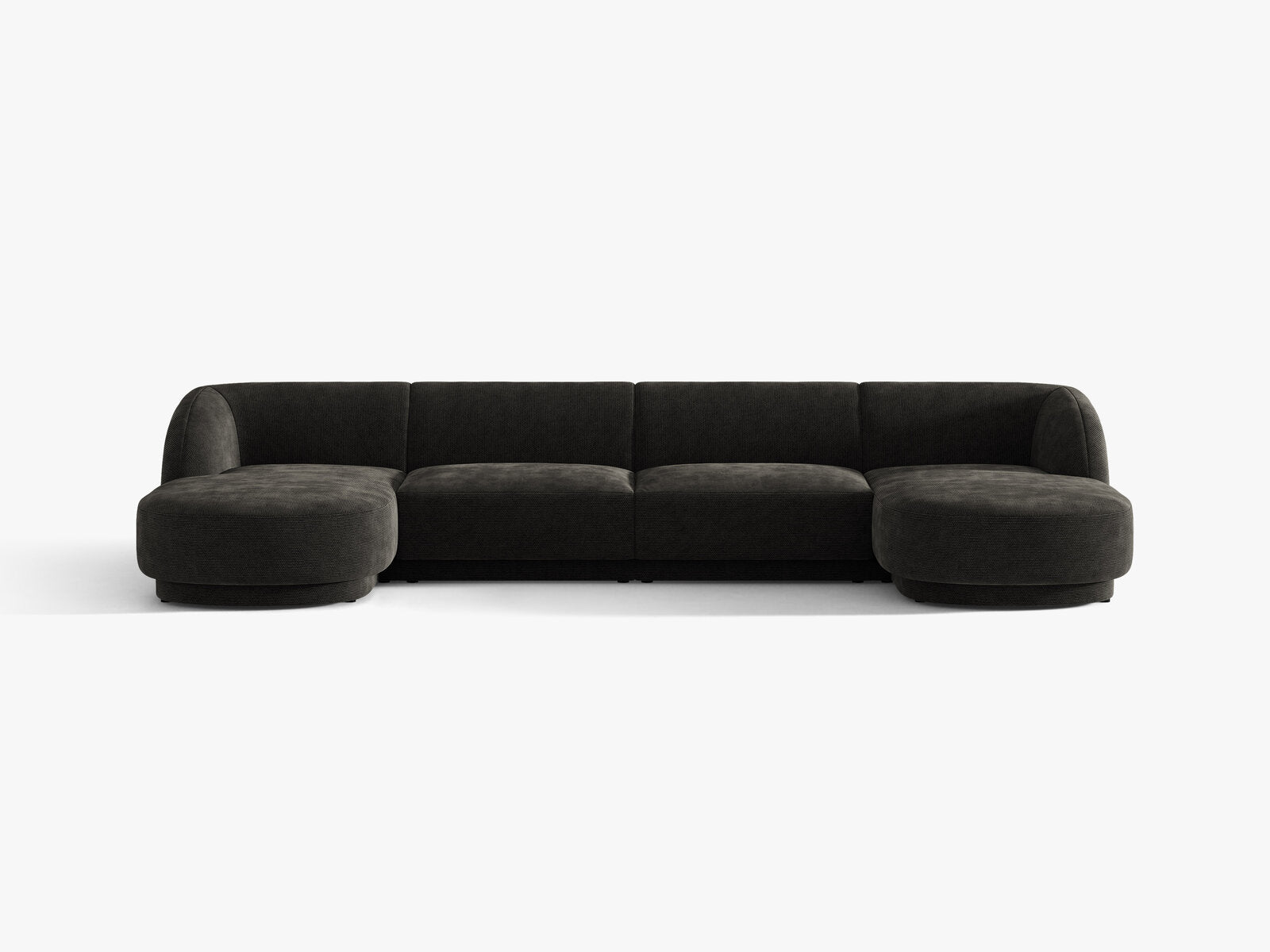 Micadoni Panorama-Sofa Miley 5-Sitzer Chenille Eden Anthrazit