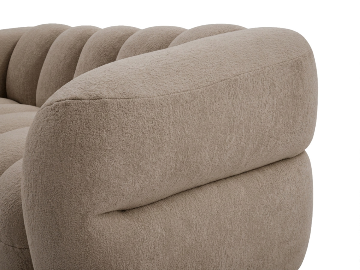 Bobochic Curvy Sofa 3-Sitzer Kunstfell Dunkelbraun