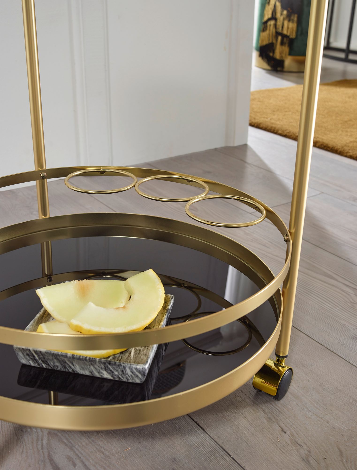Servierwagen Roslev Metall Gold Ø 45 cm