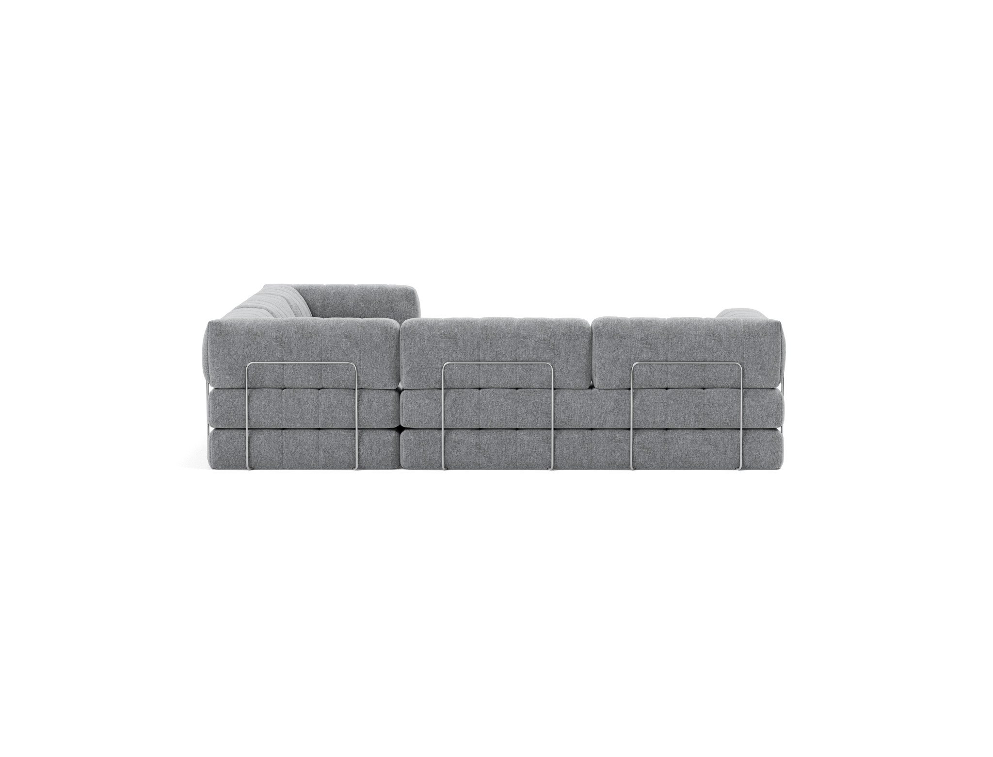 Eck-Schlafsofa CozyPad mit Armlehnen Strukturierter Stoff Twist 565-Granite