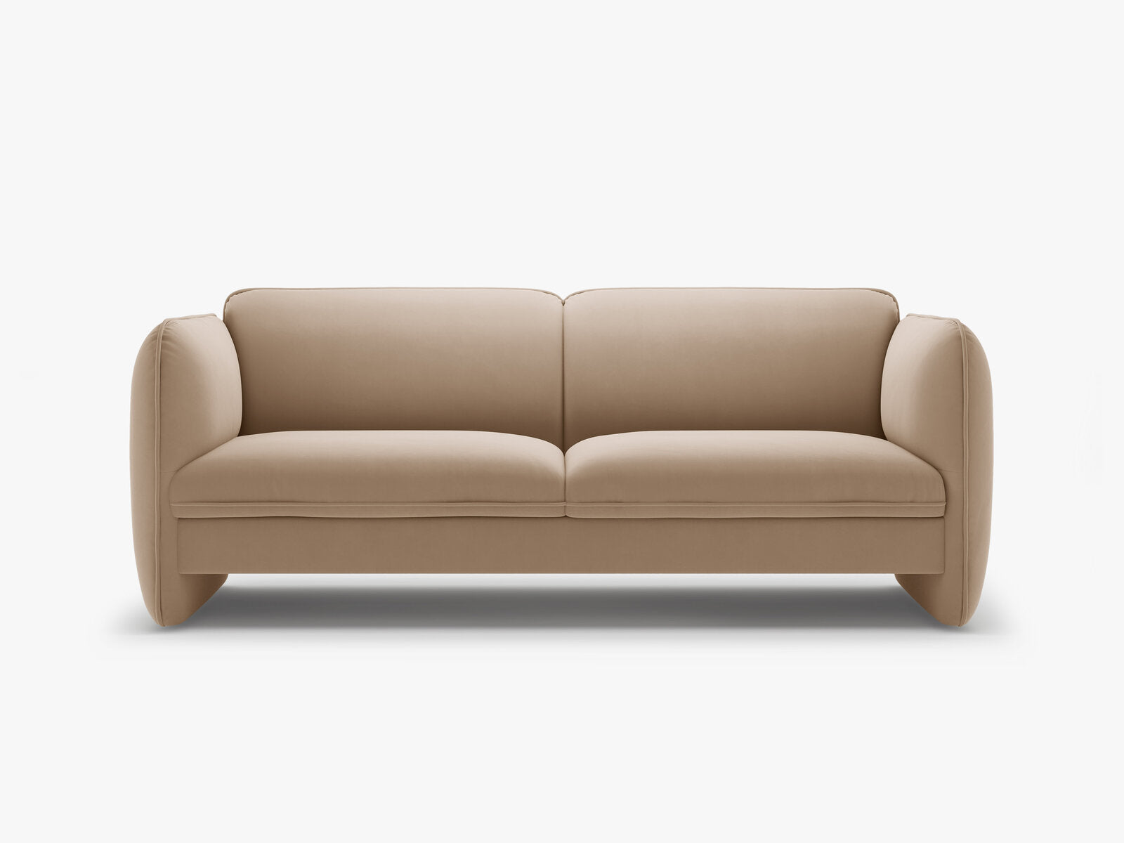 Micadoni Georgia Sofa 3-Sitzer Samt Magic Velvet Mandelbeige
