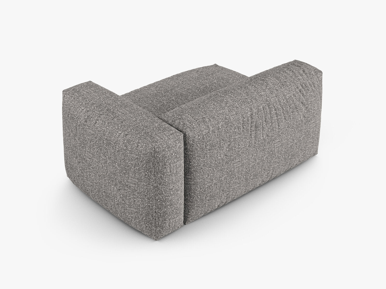 Micadoni Eckmodul mit Armlehne Martina 1-Sitzer Groß 90cm Sitztiefe Rechts Boucle Monet Graphit