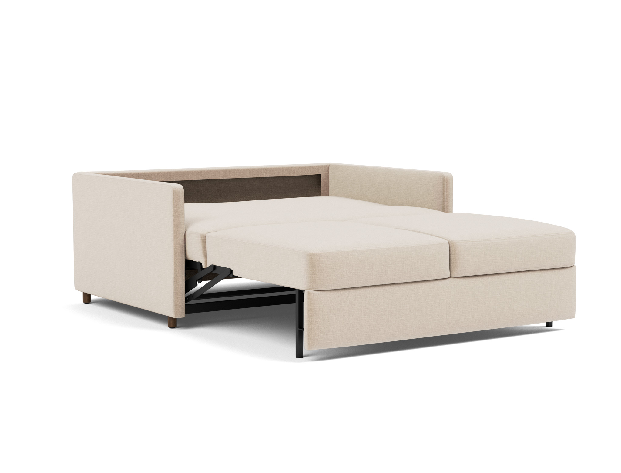 Schlafsofa Neah mit Slim-Armlehnen 140 Chenille Esina 410-Almond-Beige