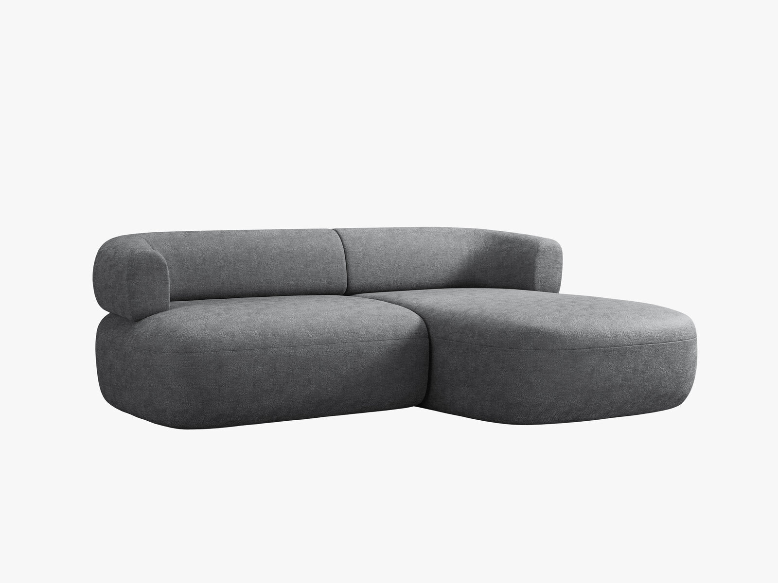 Micadoni 5-Sitzer Ecksofa Jenny Kleine Version Rechts Chenille Perfect Harmony Dunkelgrau