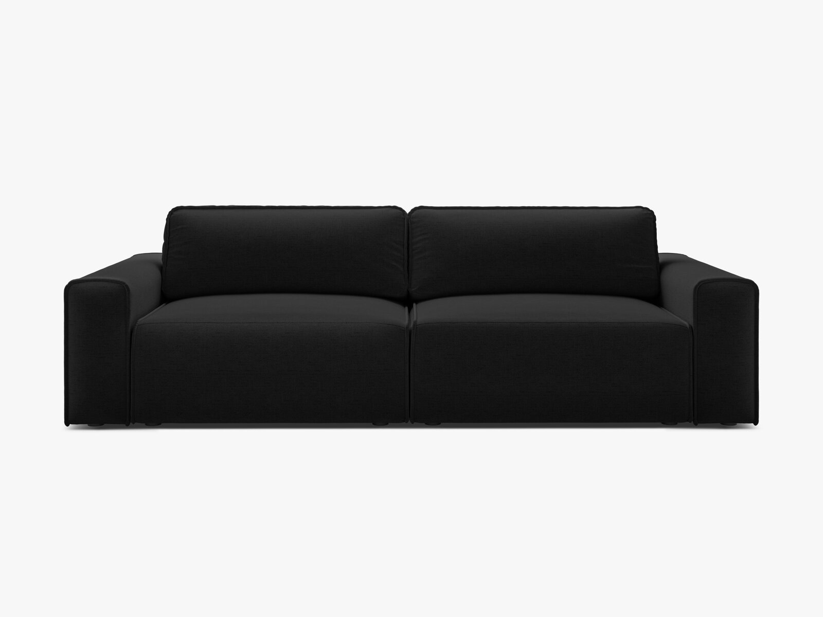 Micadoni Sofa Victor 3-Sitzer mit Schlaffunktion Strukturierter Stoff Schwarz