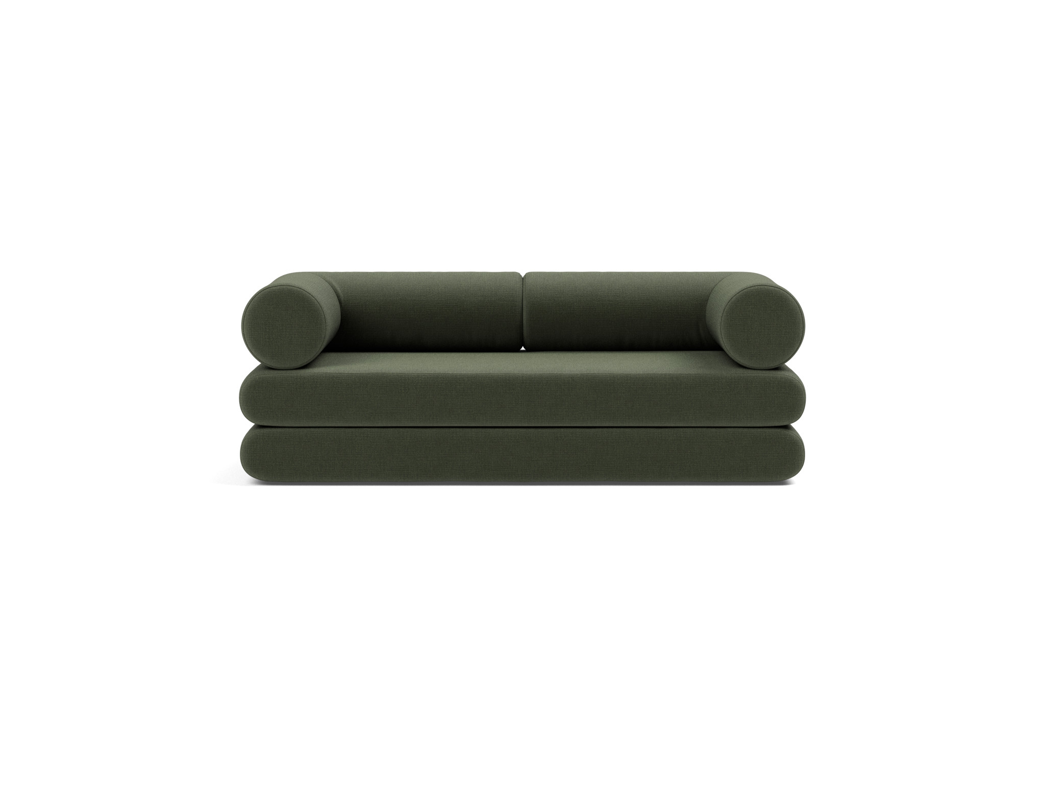 Tagesbett Circlus mit L-förmigen Armlehnen Chenille Esina 413-Olive-Green