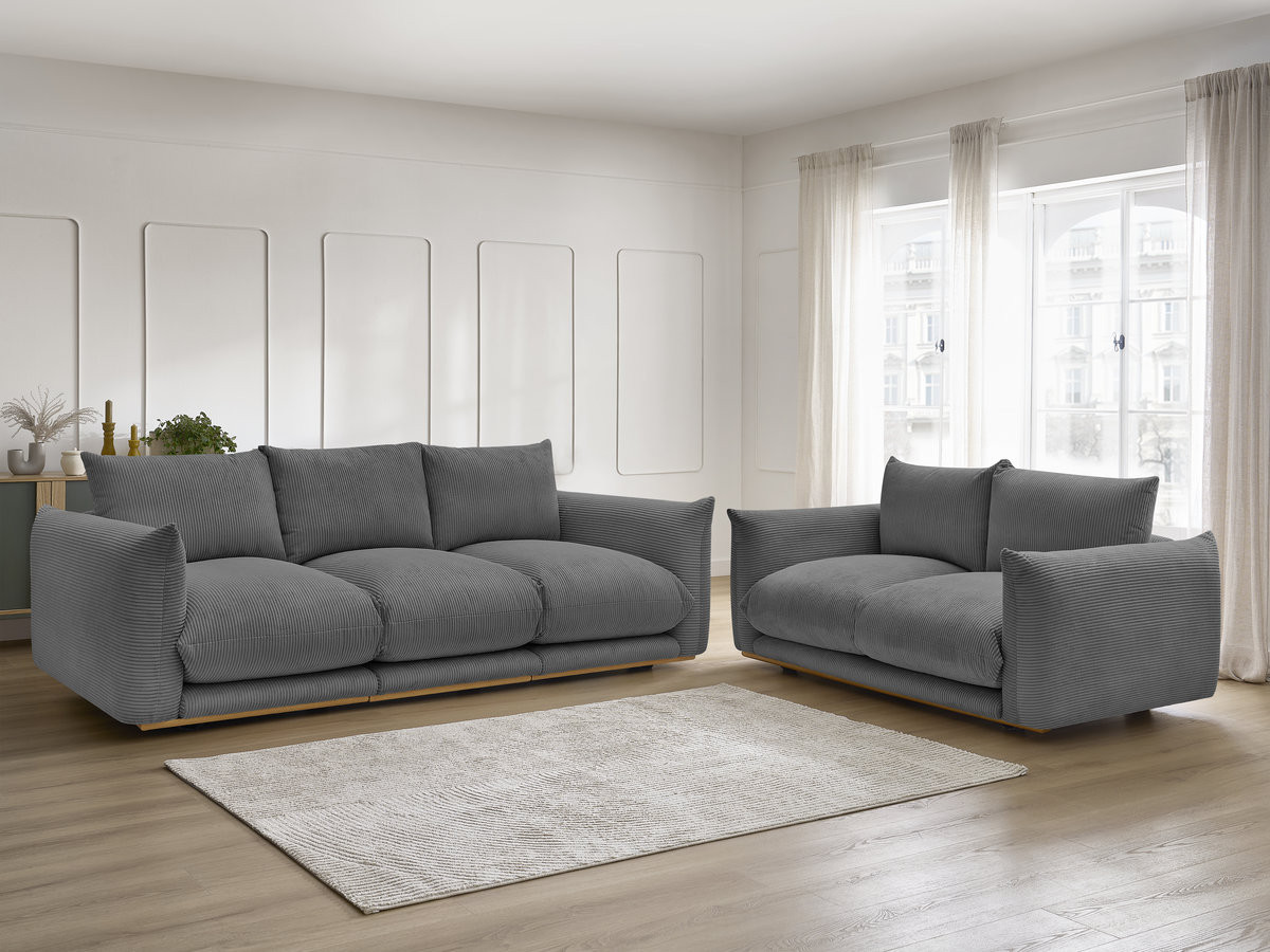 Bobochic Ernest Sofa 5-Sitzer Cordsamt Dunkelgrau