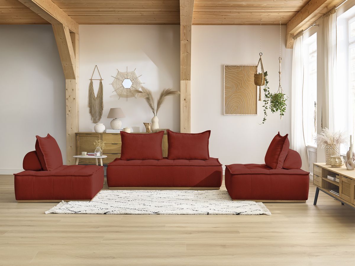 Bobochic Elisa Ecksofa Strukturstoff Orange