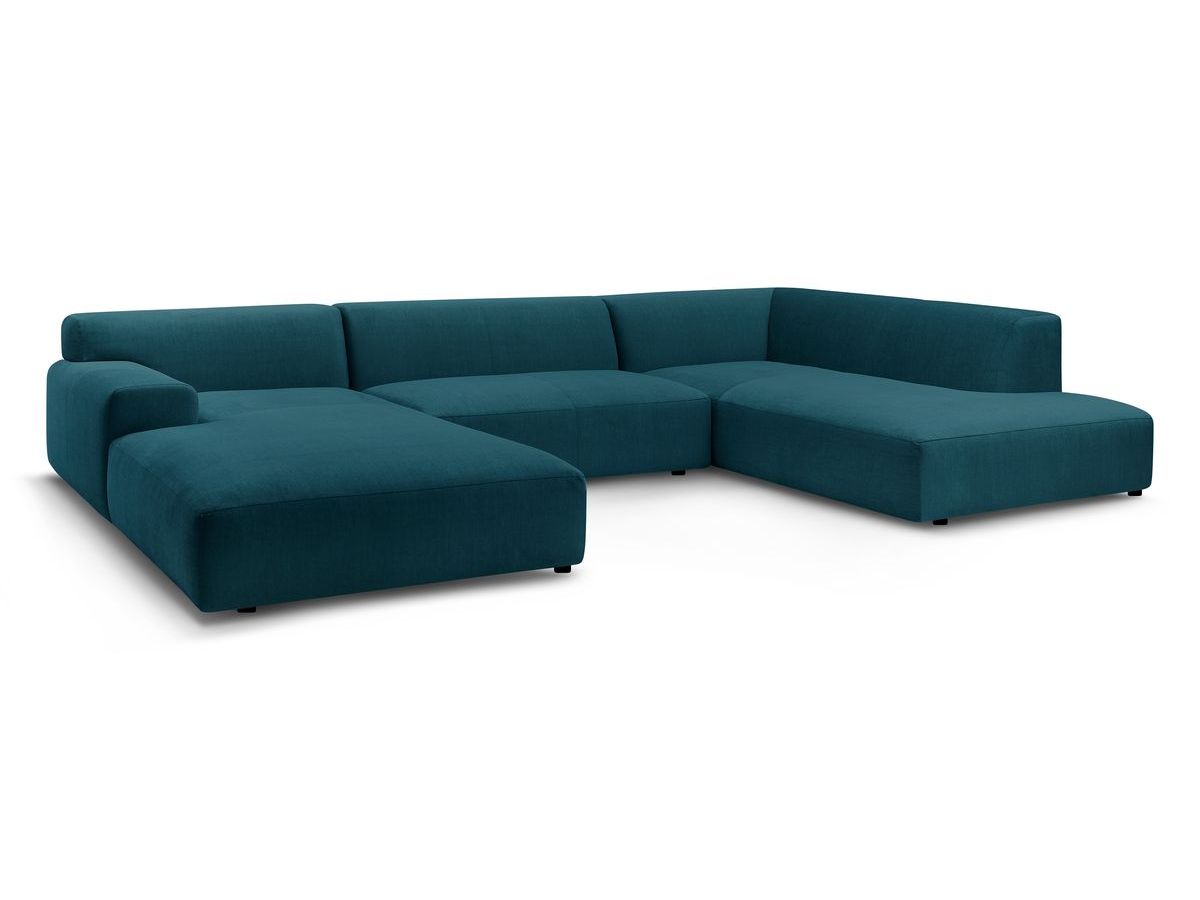 Bobochic Lavena Wohnlandschaft 359 × 220 cm Samt Dunkelblau Ecke links