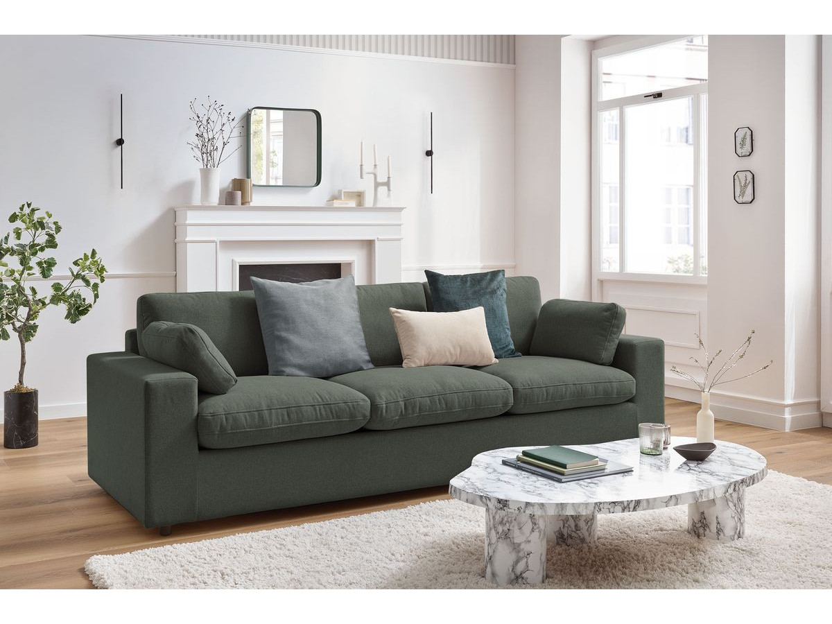 Bobochic Belair Sofa 3-Sitzer 250 × 93 cm Stoff Grün
