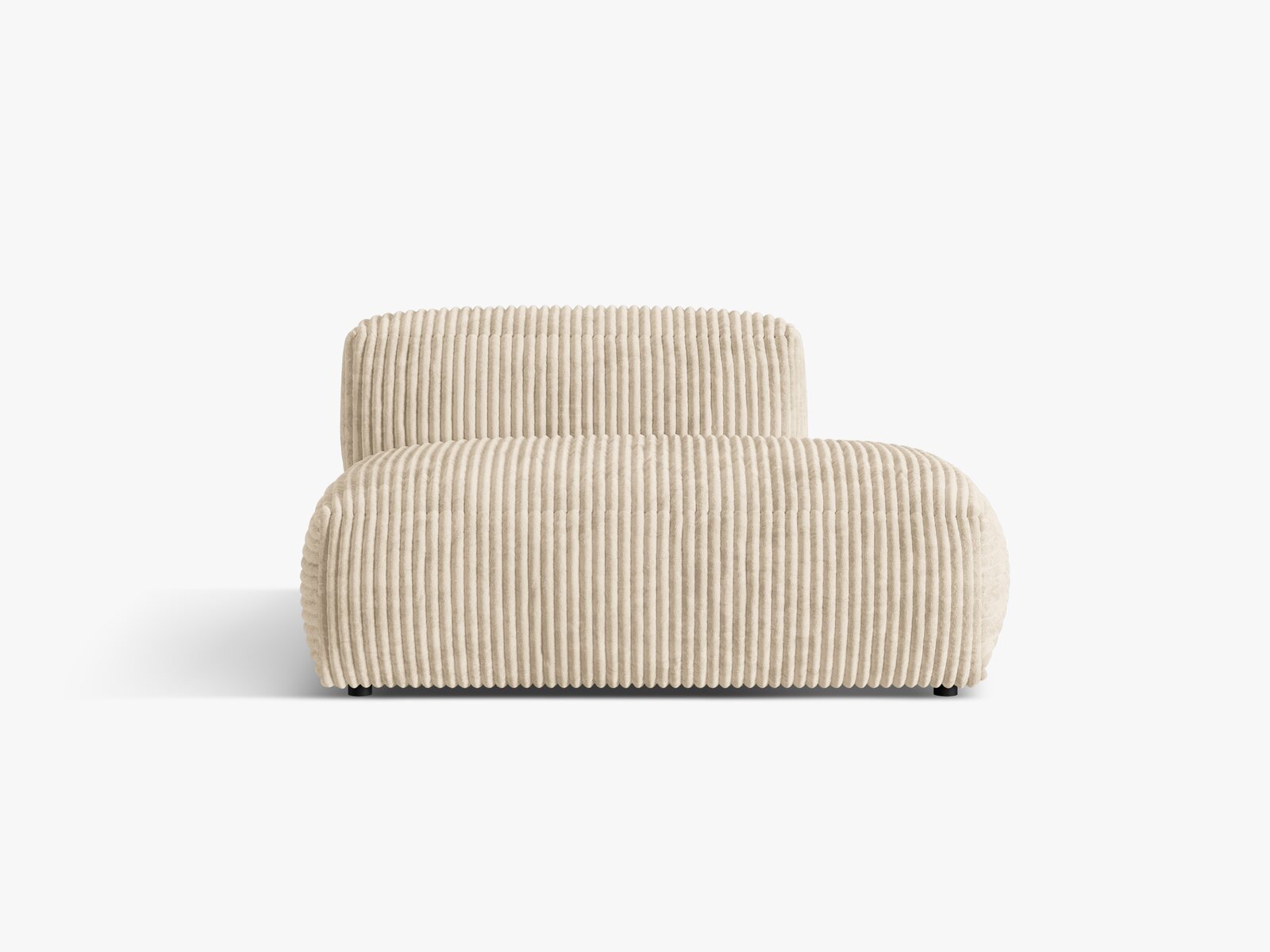 Micadoni Ecksofa-Modul Martina 1-Sitzer Kord Tilia Helles Beige Rechts