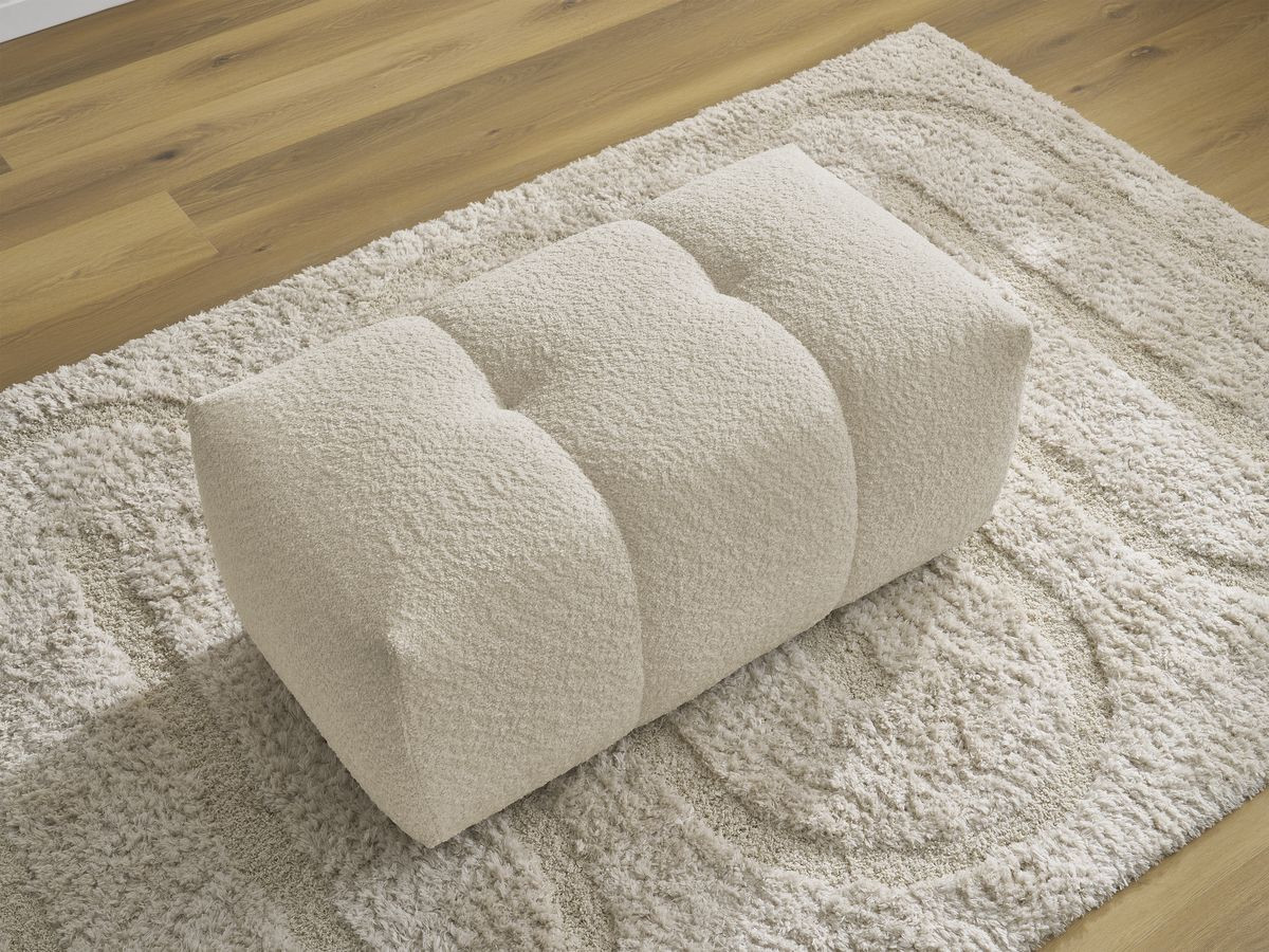 Bobochic Roxelane Pouf Bouclé-Stoff Beige
