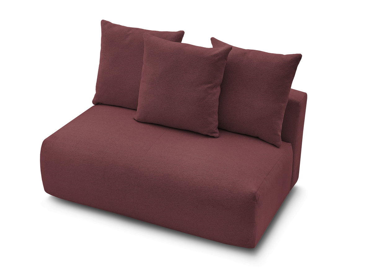 Bobochic Voltaire Sofamodul 2-Sitzer 142 × 100 cm Melange-Stoff Rot