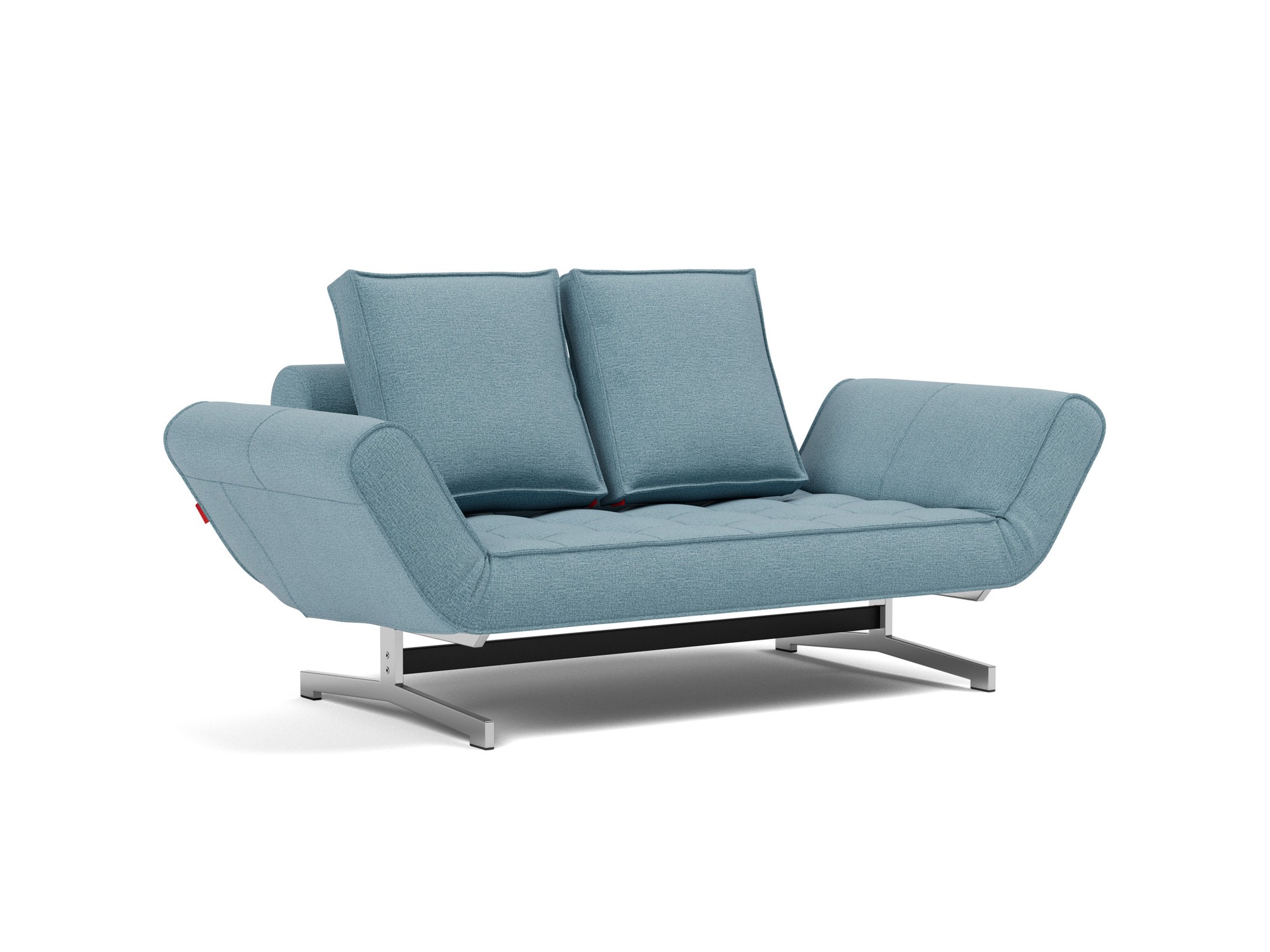 Tagesbett Ghia Flachgewebe Mixed Dance 525-Light-Blue Beine Chrom
