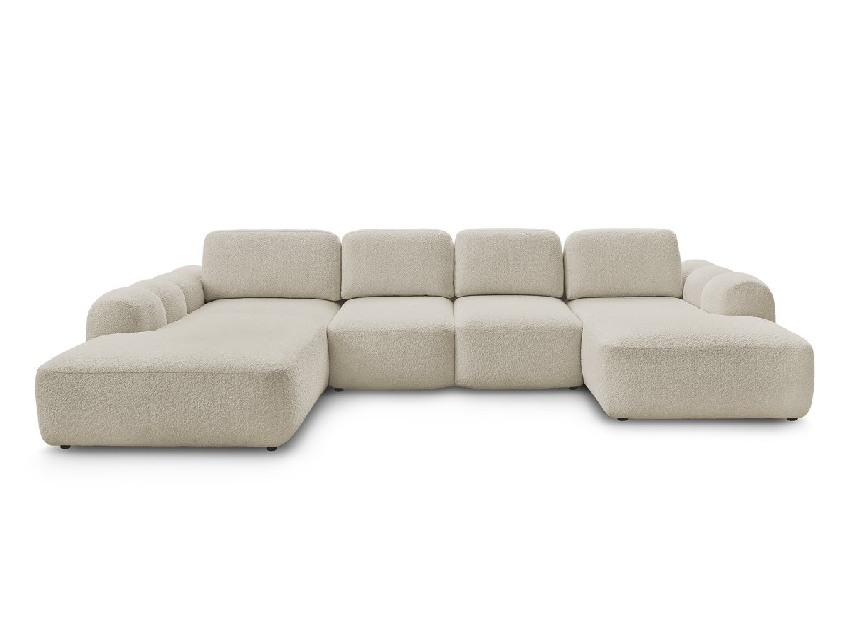 Bobochic Montaigne Wohnlandschaft Bouclé-Stoff Beige Ecke rechts