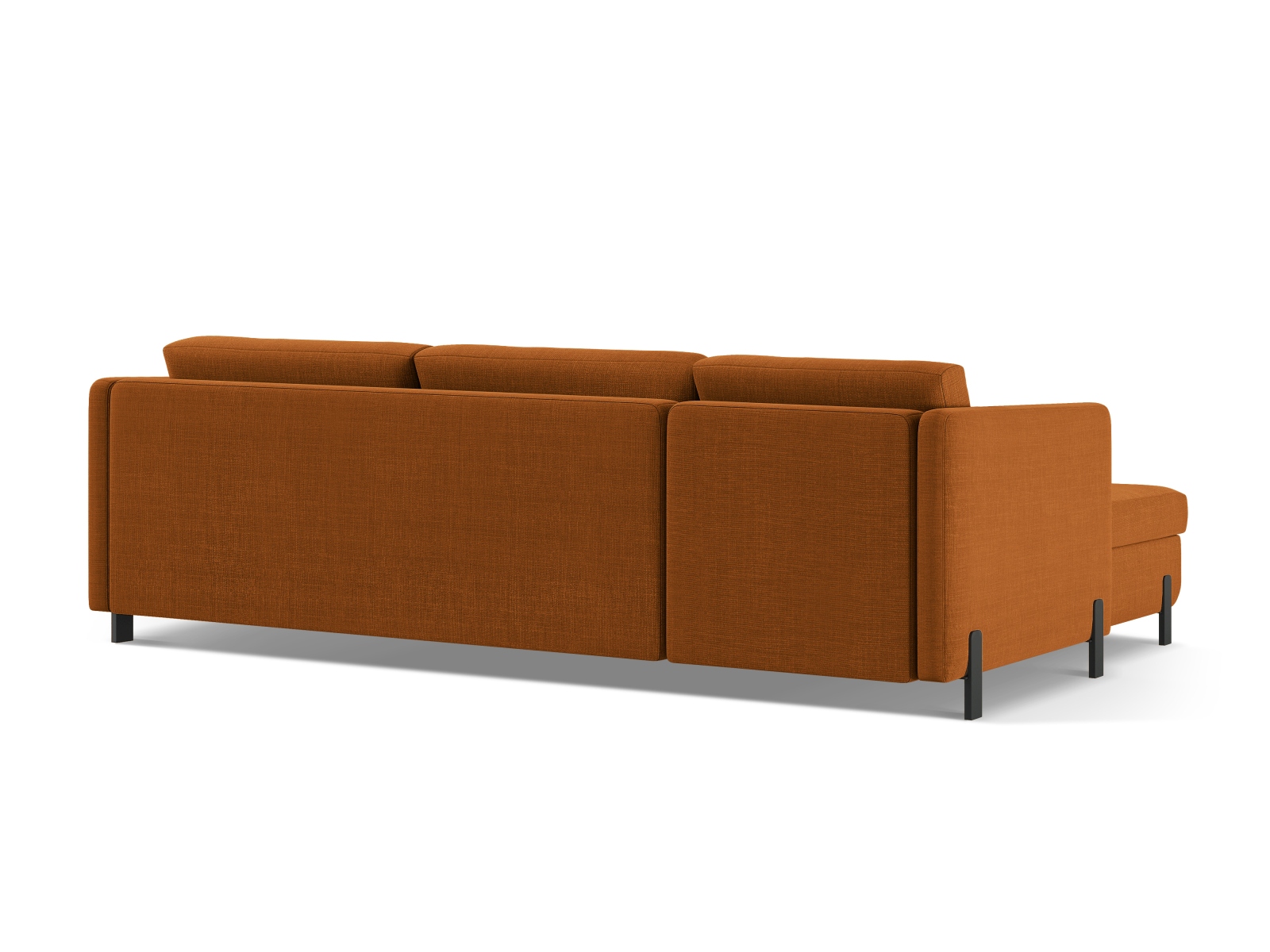 Micadoni Schlaf-Ecksofa Gloria 4-Sitzer Rechts Strukturierter Stoff Ziegel 205x140