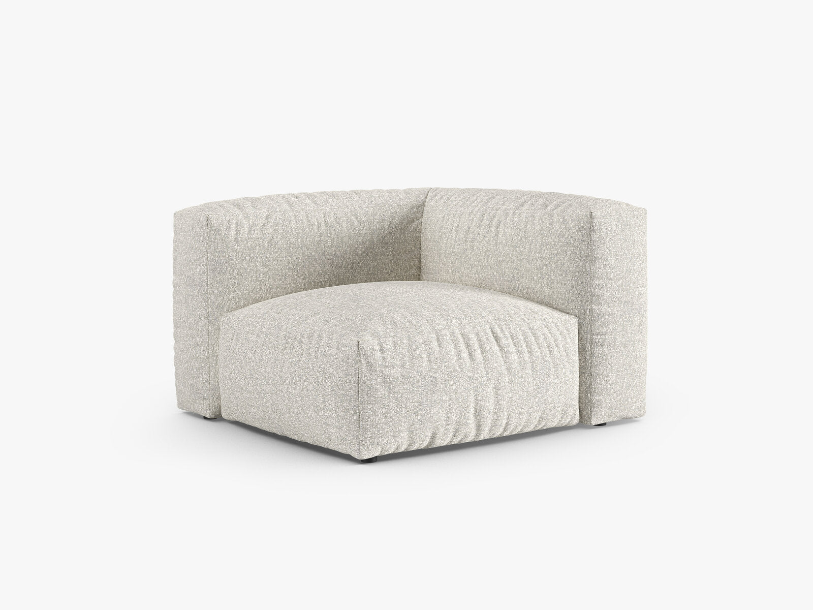 Micadoni symmetrisches Eckmodul Martina 1-Sitzer 90cm Sitztiefe Boucle Monet Grau Beige Melange