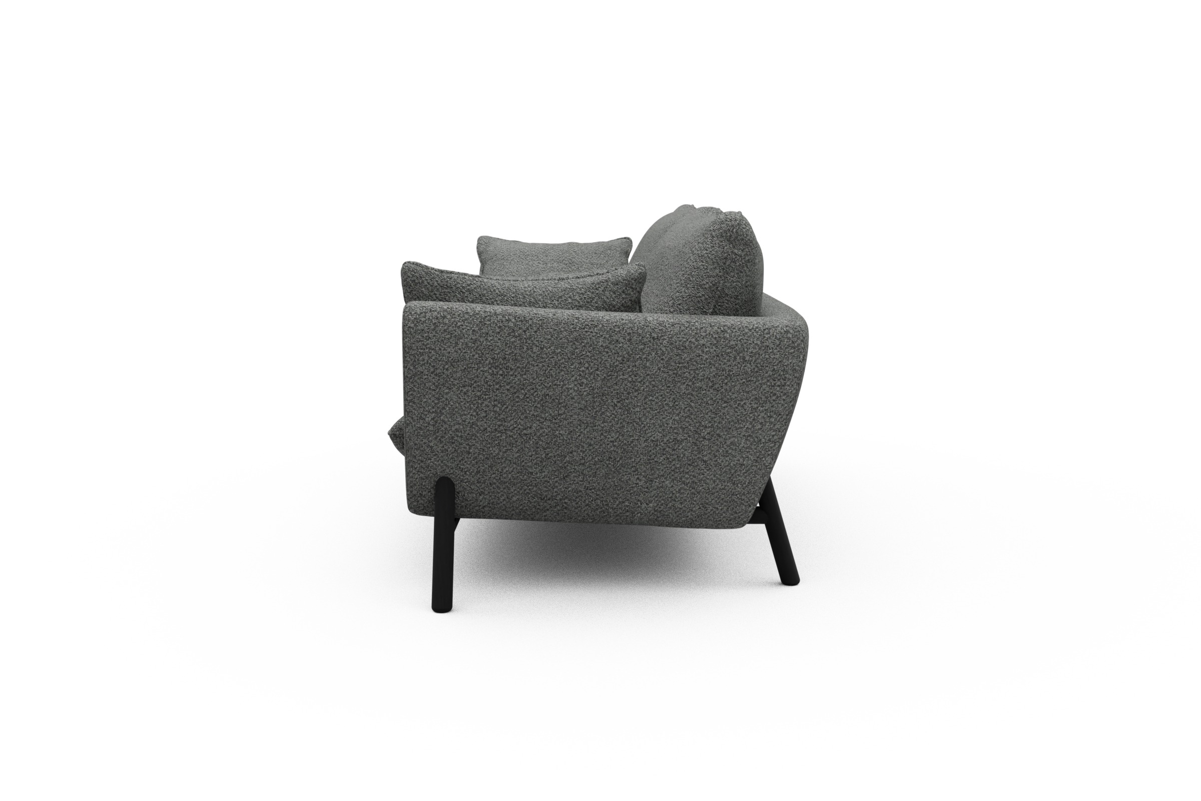Sofa Emil 3-Sitzer Beinfarbe Eiche Schwarz Vanora-Warm-Grey