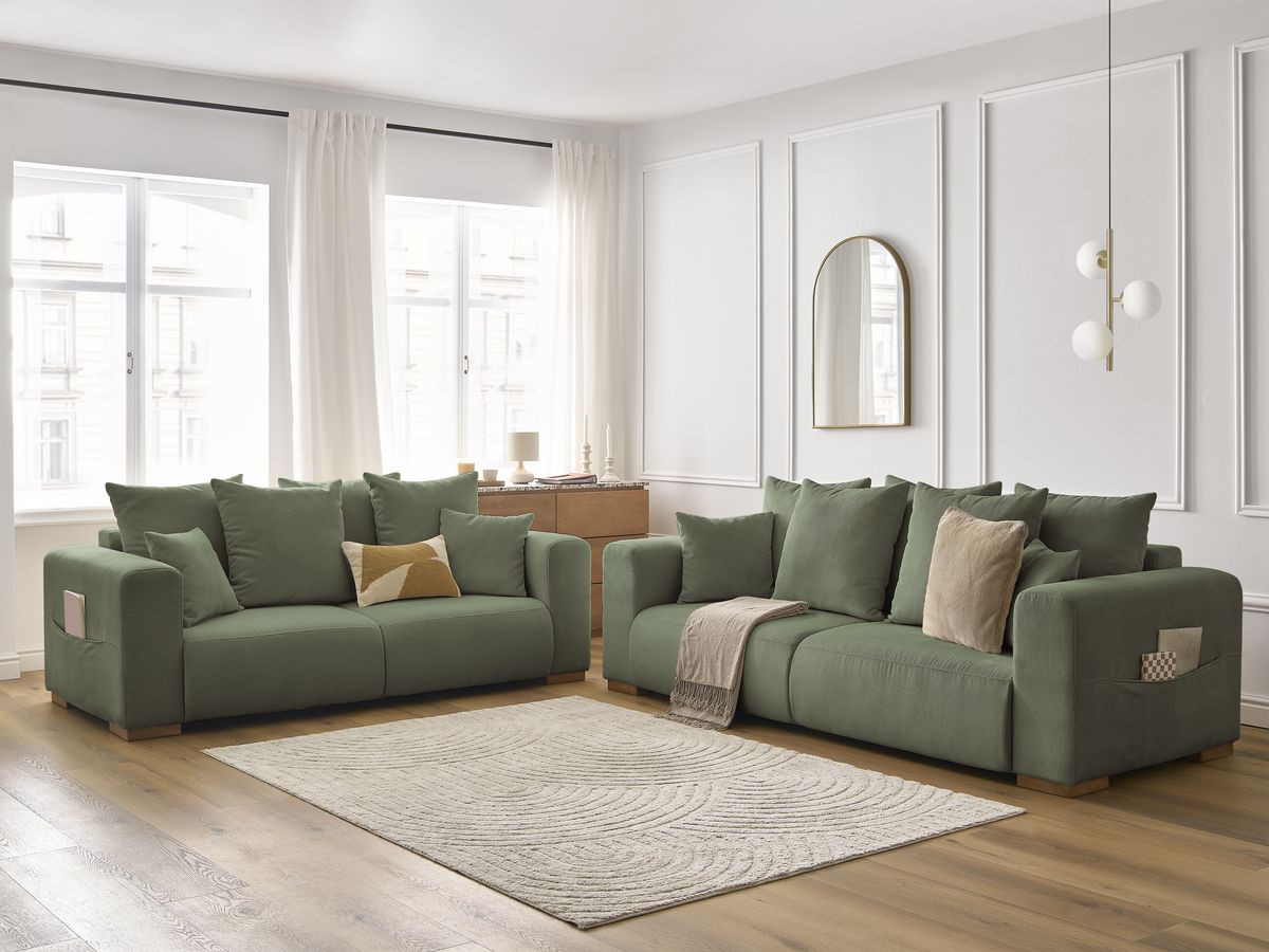 Bobochic Sidonie Sofa 5-Sitzer Cordsamt Grün