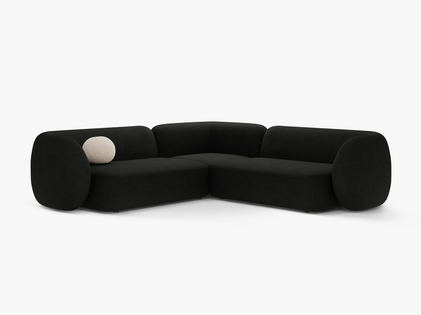 Micadoni Ecksofa Kate 5-Sitzer Boucle Schwarz