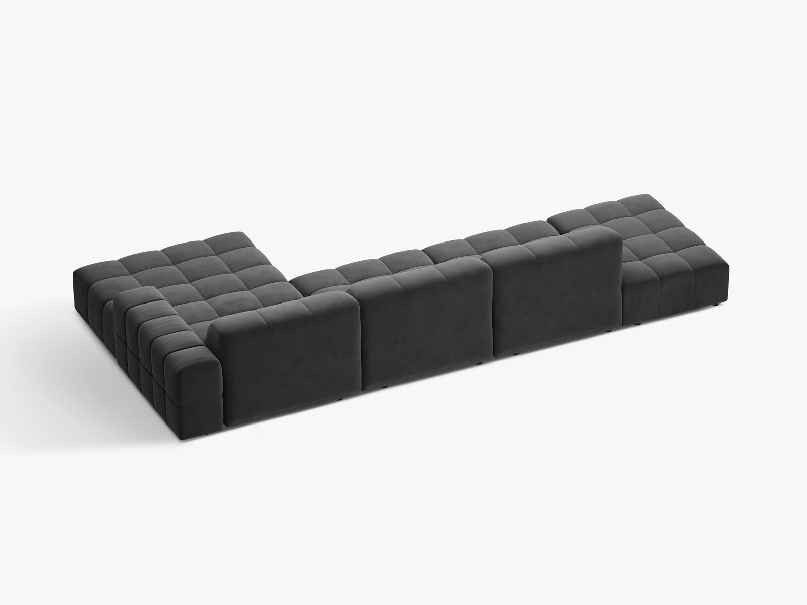 Micadoni Ecksofa Jennifer 5-Sitzer Rechts Samt Venus Grau