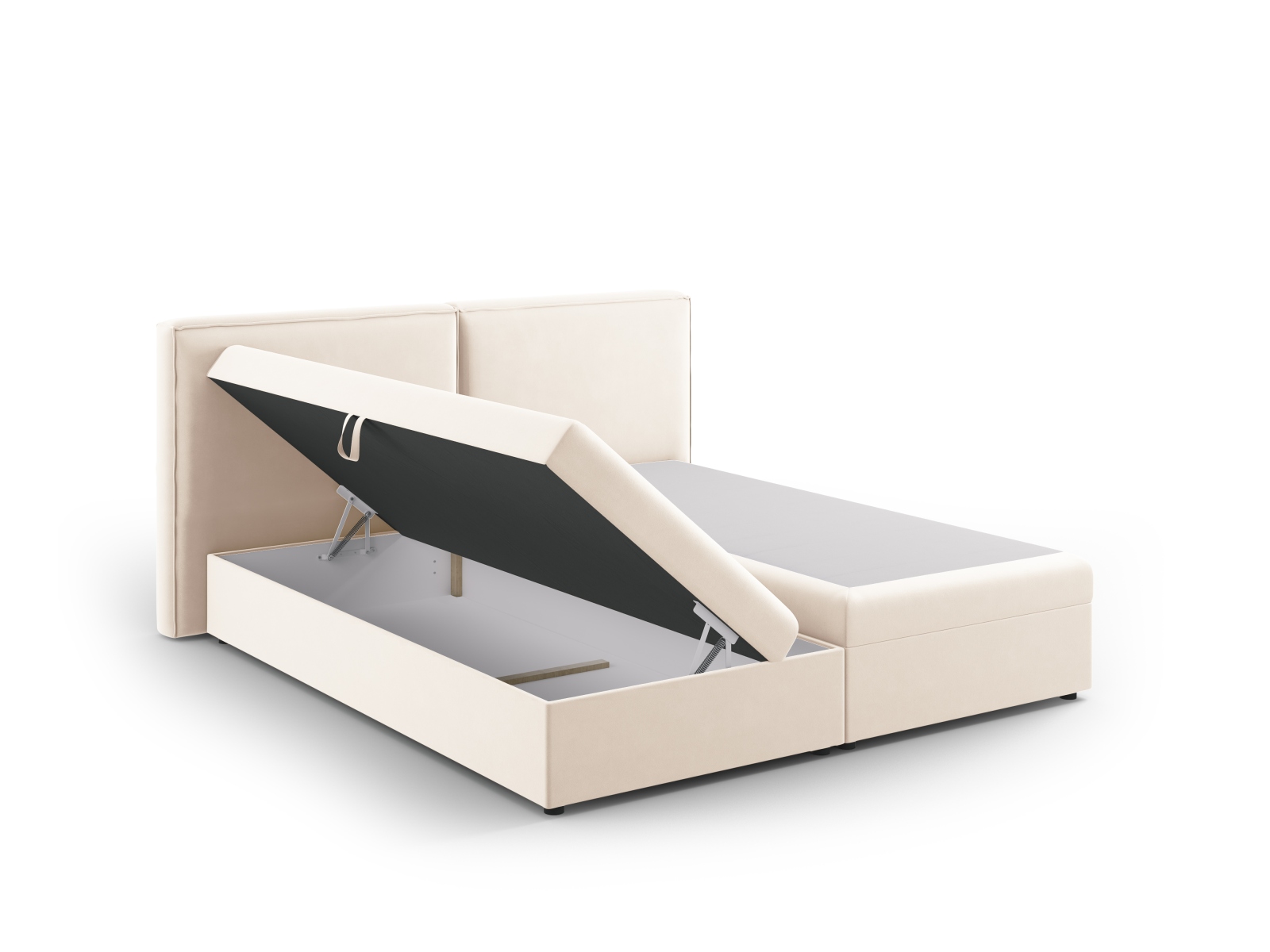 Cosmopolitan Design Boxspringbett Arendal 180x200 Samt Bluvel Helles Beige