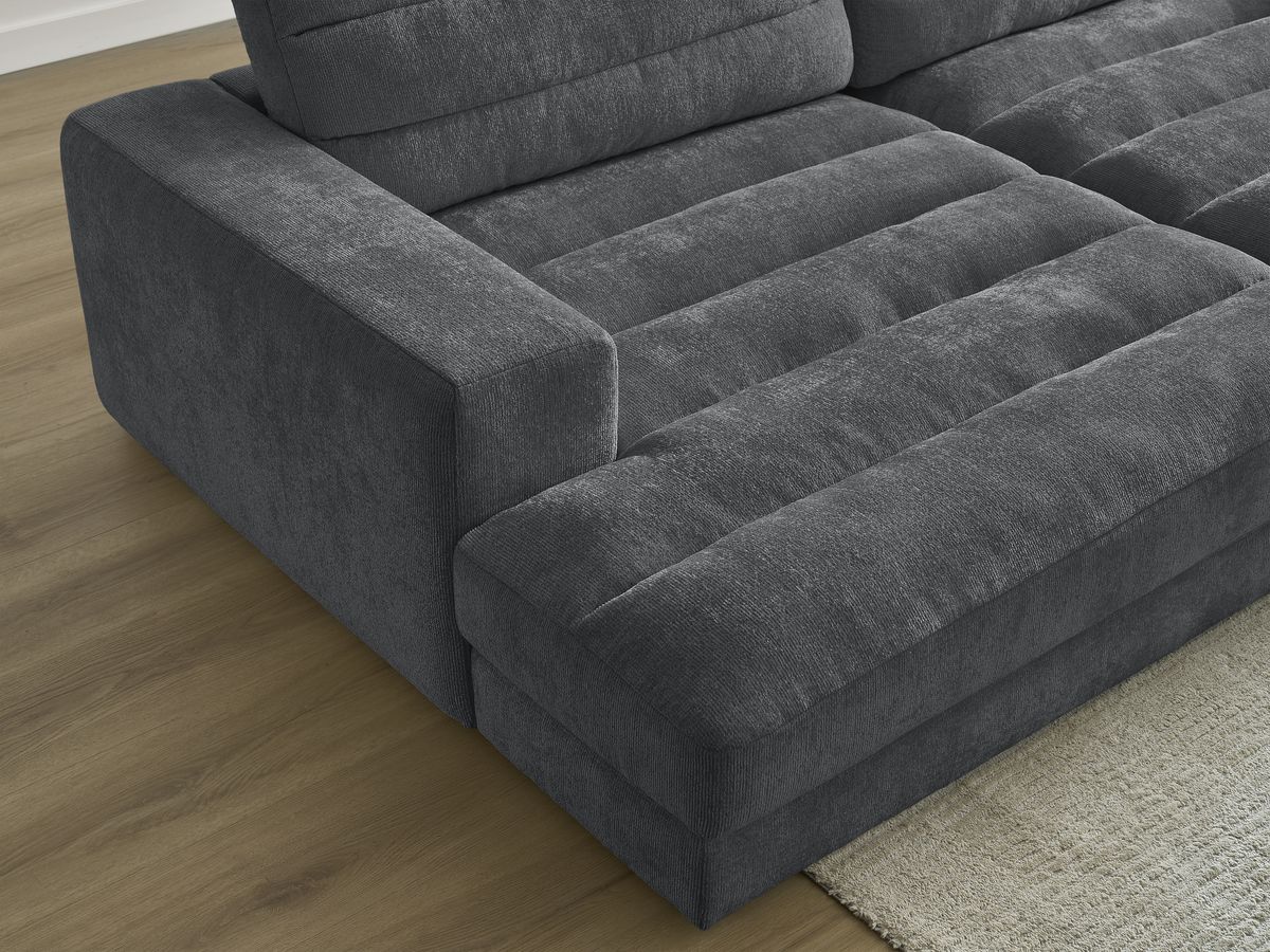Bobochic Sierra Sofa 4-Sitzer Strukturstoff Dunkelgrau