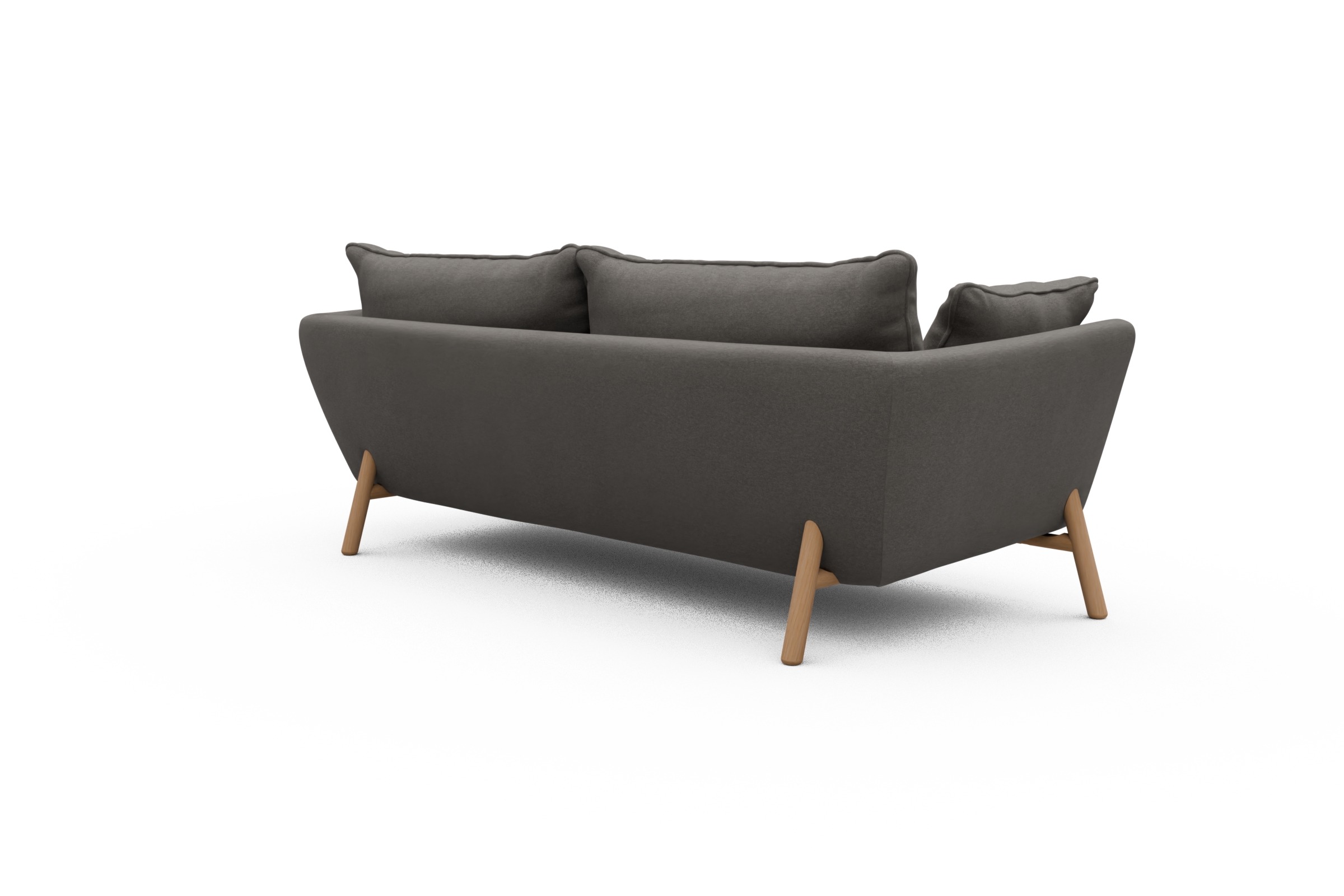 Sofa Emil PREMIUM 3-Sitzer Beinfarbe Eiche Natur Satya-Taupe