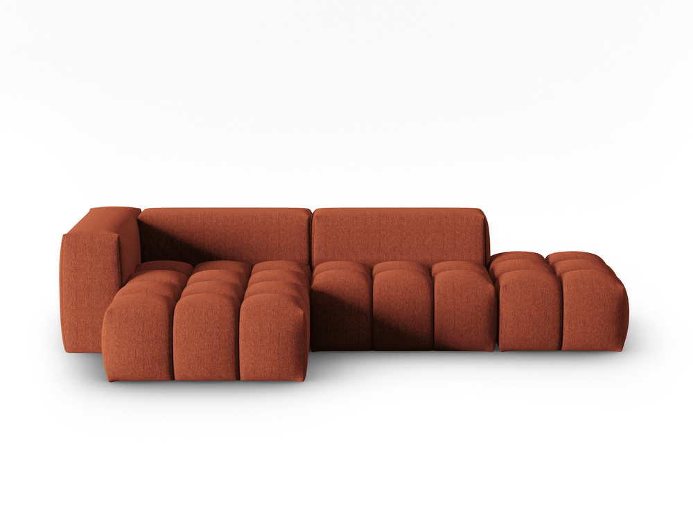 Cosmopolitan Design Ecksofa Verona 4-Sitzer offen Strukturierter Stoff Sorella Koralle Links